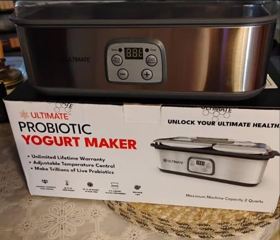 Ultimate Probiotic Yogurt Maker with Adjustable Time & Temp Control - Make Trillions of Live Probiotics with Two 1-Quart Containers for Larger Batches - Greek Yogurt Maker - ULTIMATE LIFETIME WARRANTY customer photo 1
