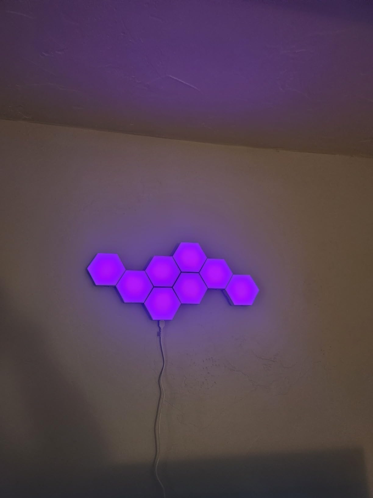 ODISTAR Hexagon Wall Light Panels (8 Pack)- Smart APP RGB Hexagonal LED Modular Lights with Remote Control,Music Sync Features for Gaming Rooms,Living Rooms, Bedrooms, DIY Enthusiasts and Gift Options customer photo 1