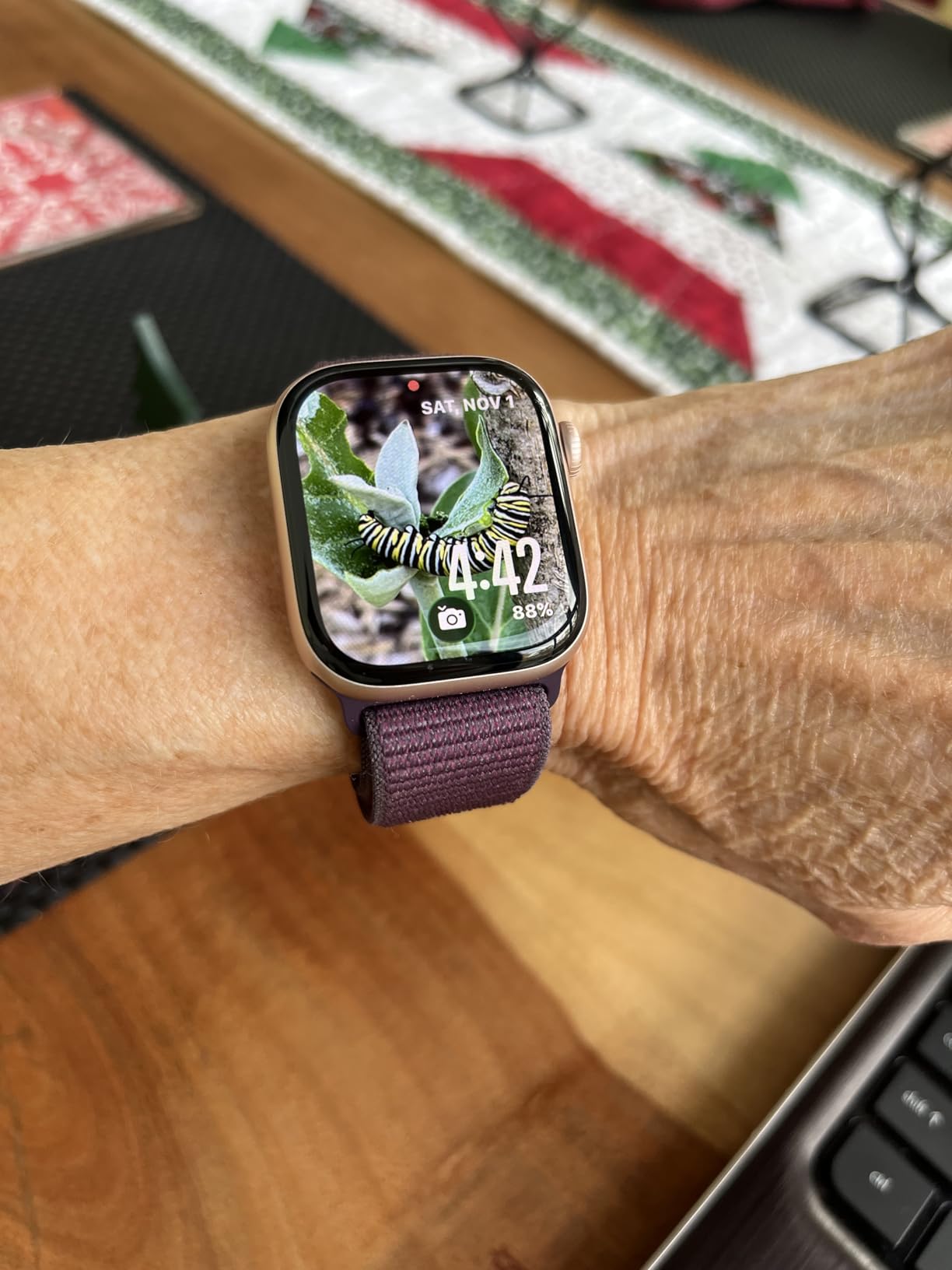 Apple Watch Series 10 [GPS 42mm case] Smartwatch with Rose Gold Aluminum Case with Light Blush Sport Band - S/M customer photo 2