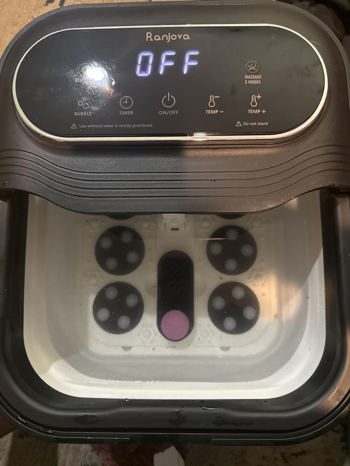 Collapsible Foot Spa Electric Rotary Massage, Foot Bath with Heat, Bubble,Temp Control, and 24 Motorized Shiatsu Massage Balls, Pedicure Foot Spa Tub for Stress Relief (Black) customer photo 2