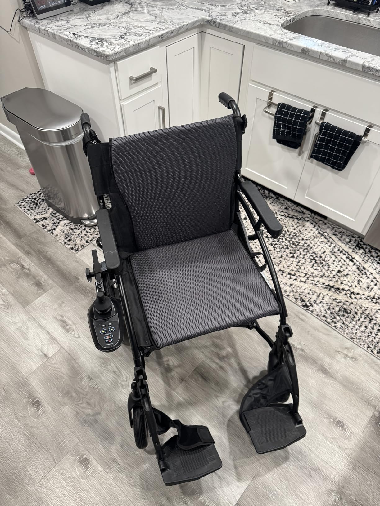 SLF30 Electric Wheelchairs for Adults, Foldable Durable Motorized Wheelchair with 19 Inch Seat and Supports Up to 300 lbs Airline Approved(40 Lbs, Grey) customer photo 2