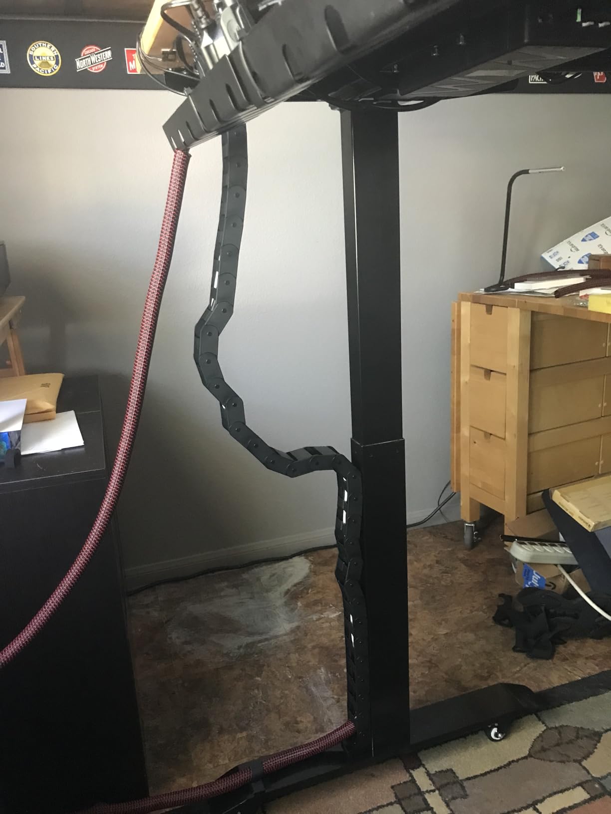 Under Desk Cable Management Vertebrae - Perfect for Sit Stand Desk - Wire Management - Adjustable Length - Flexible Cable Spine - Black, 133 cm customer photo 2
