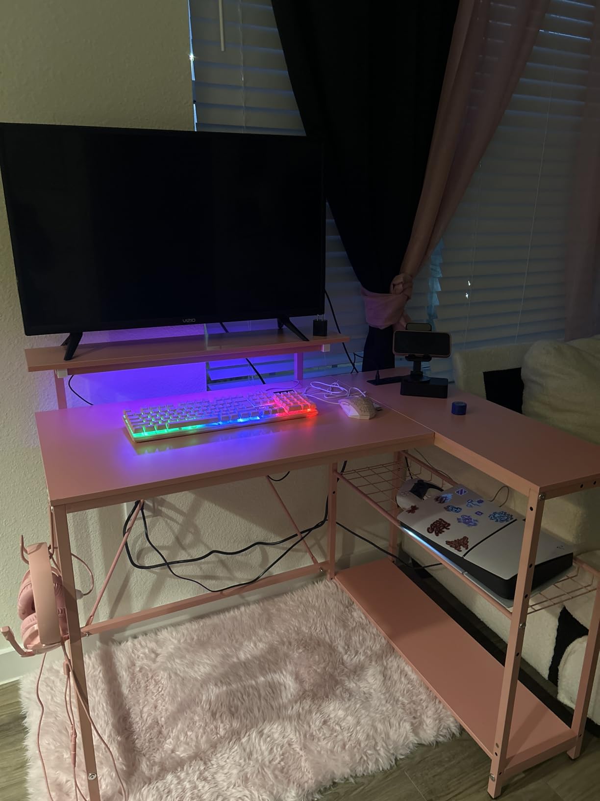 Bestier Gaming Desk with Power Outlets, 42