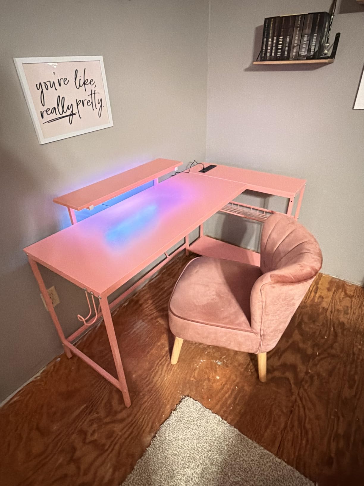 Bestier Gaming Desk with Power Outlets, 42