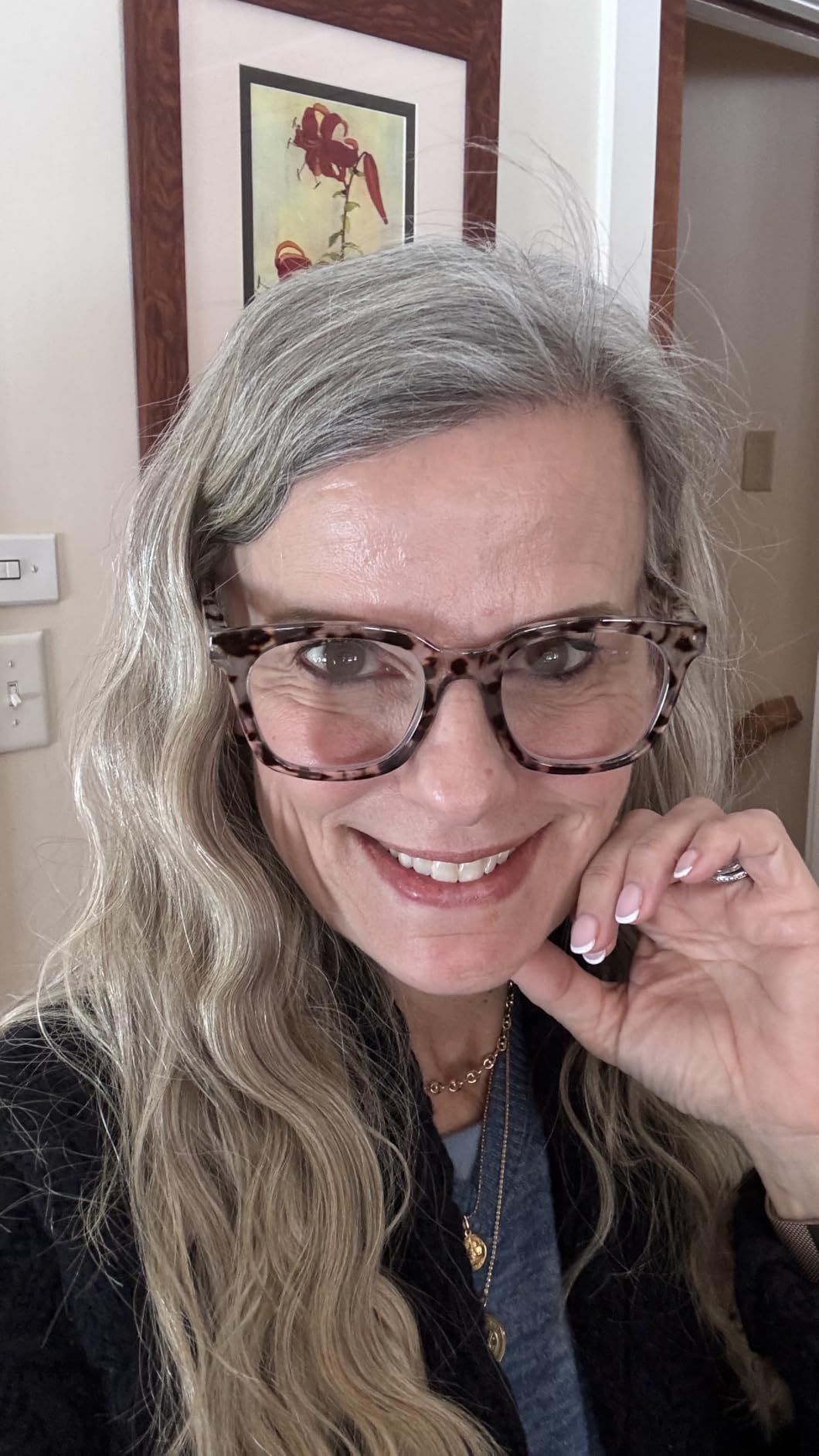 Reading Glasses for Women Men - Blue Light Blocking Magnifying Readers,Oprah Square Anti-Glare Computer Eyeglasses customer photo 1