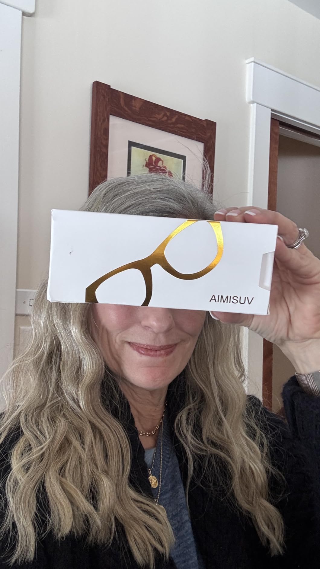 Reading Glasses for Women Men - Blue Light Blocking Magnifying Readers,Oprah Square Anti-Glare Computer Eyeglasses customer photo 2