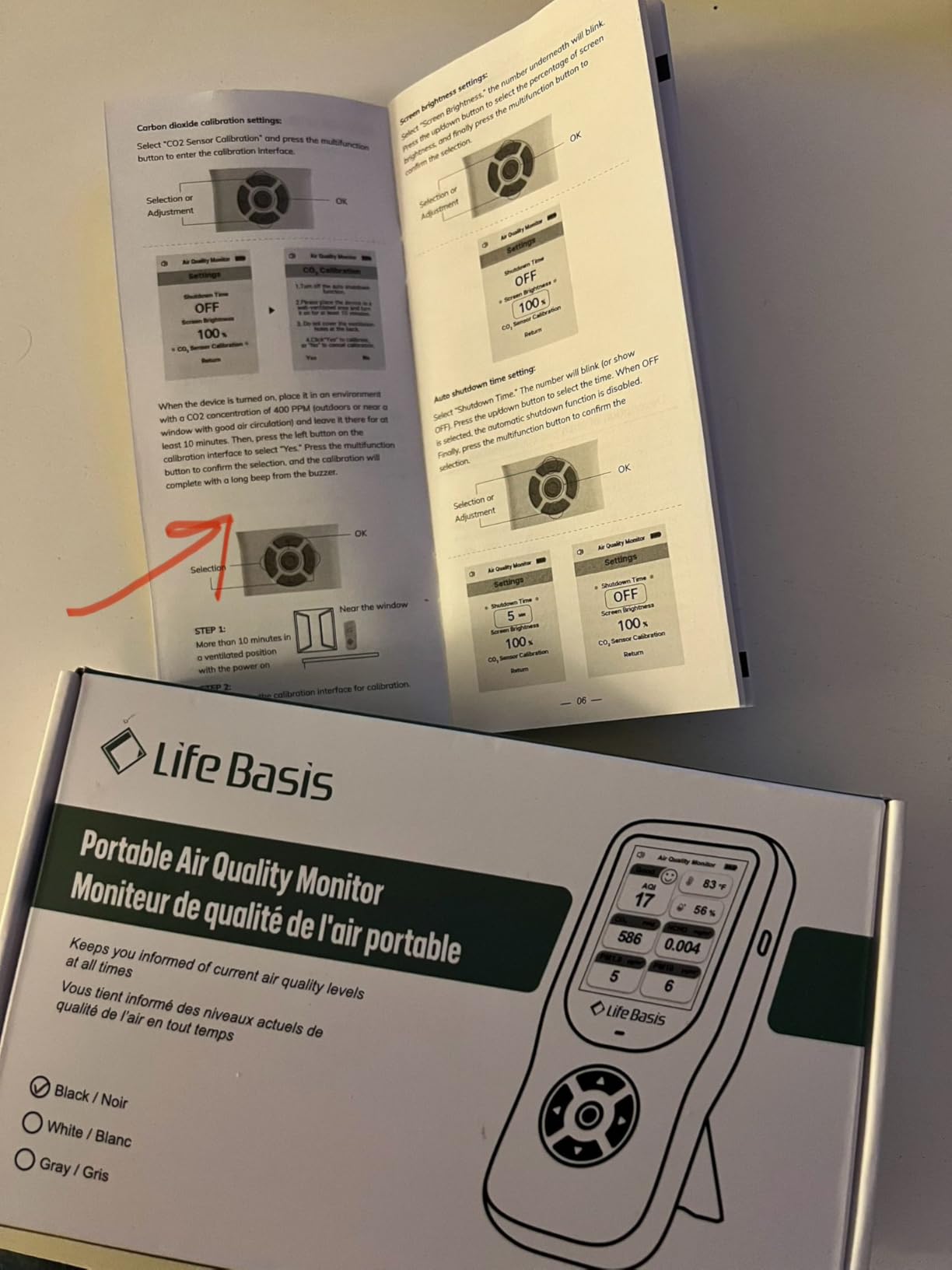 LifeBasis Air Quality Monitor Indoor, 11-in-1 Air Quality Detector with Stand, Real-Time Air Meter Test AQI, PM1.0, PM2.5, PM10, CO2, TVOC, HCHO, Particles, Temperature and Humidity, Dual Alert -Black customer photo 2