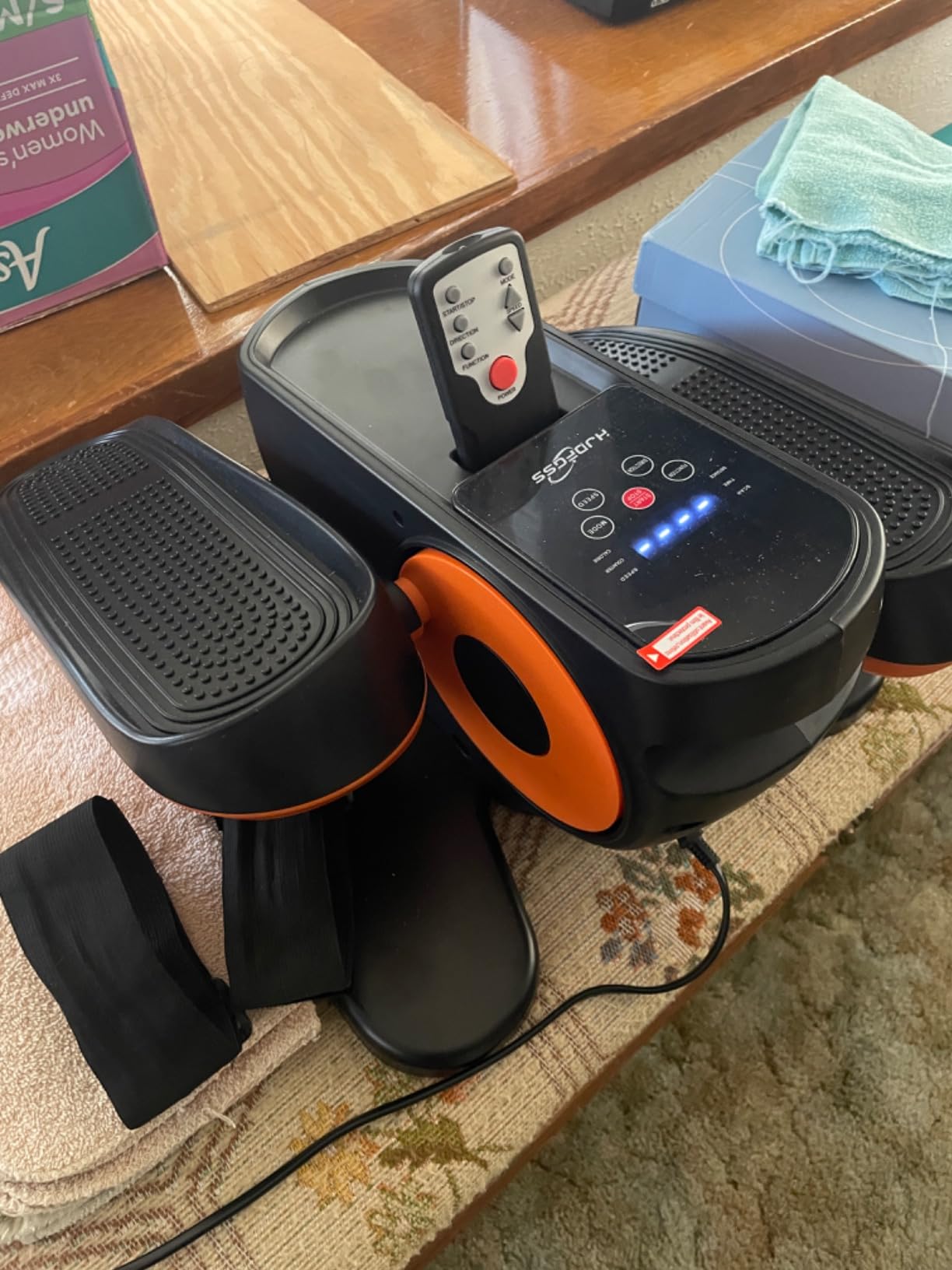 Under Desk Elliptical Machine with 12 Adjustable Speed, Quiet & Portable Seated Pedal with Remote Control & Non-Slip Foot Straps customer photo 2