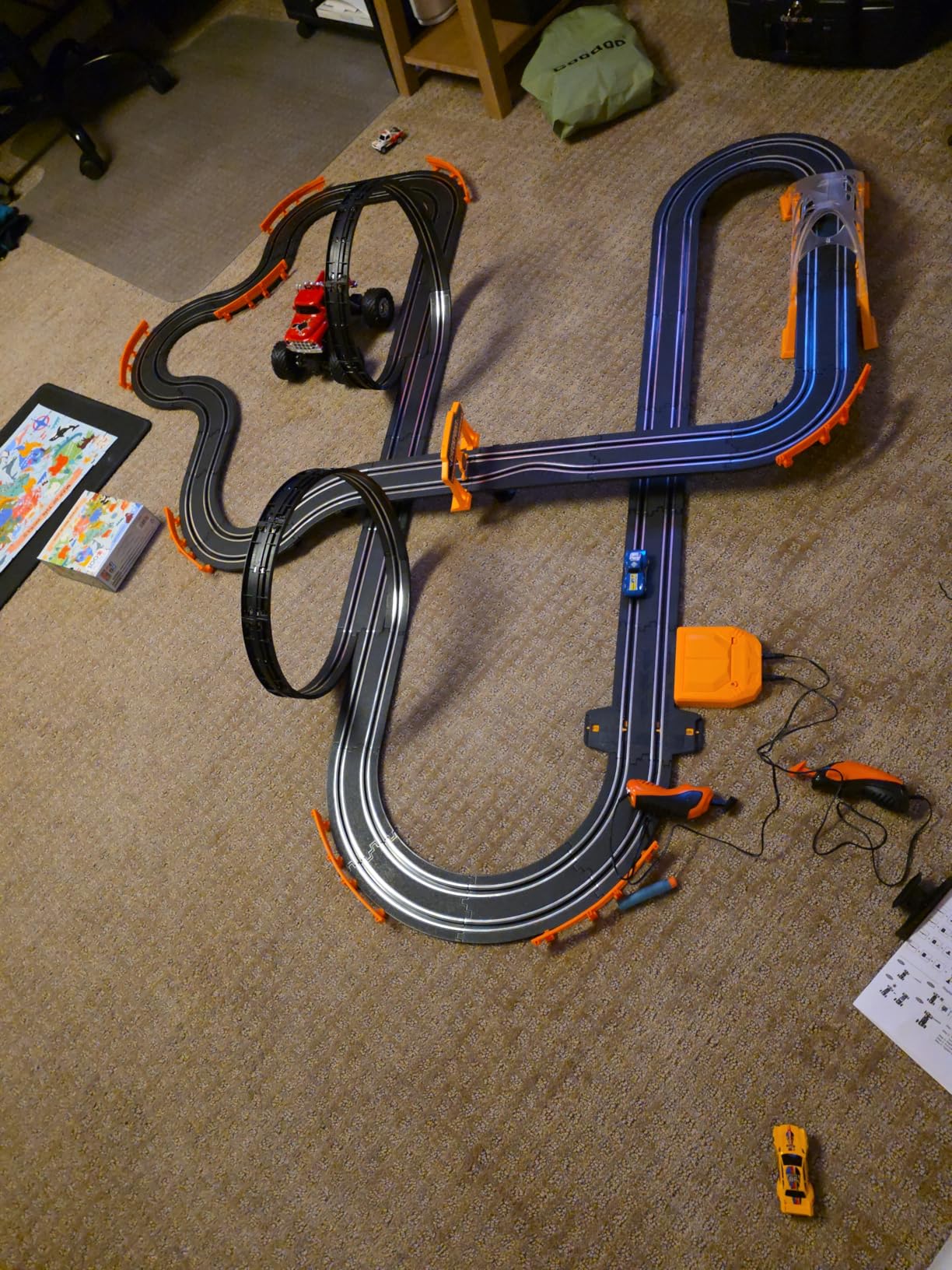 Slot Car Race Track for Kids with 4 Slot Cars, Dual Racing Electric Car Tracks Game Featuring Flash Bridge and Pendulum customer photo 1