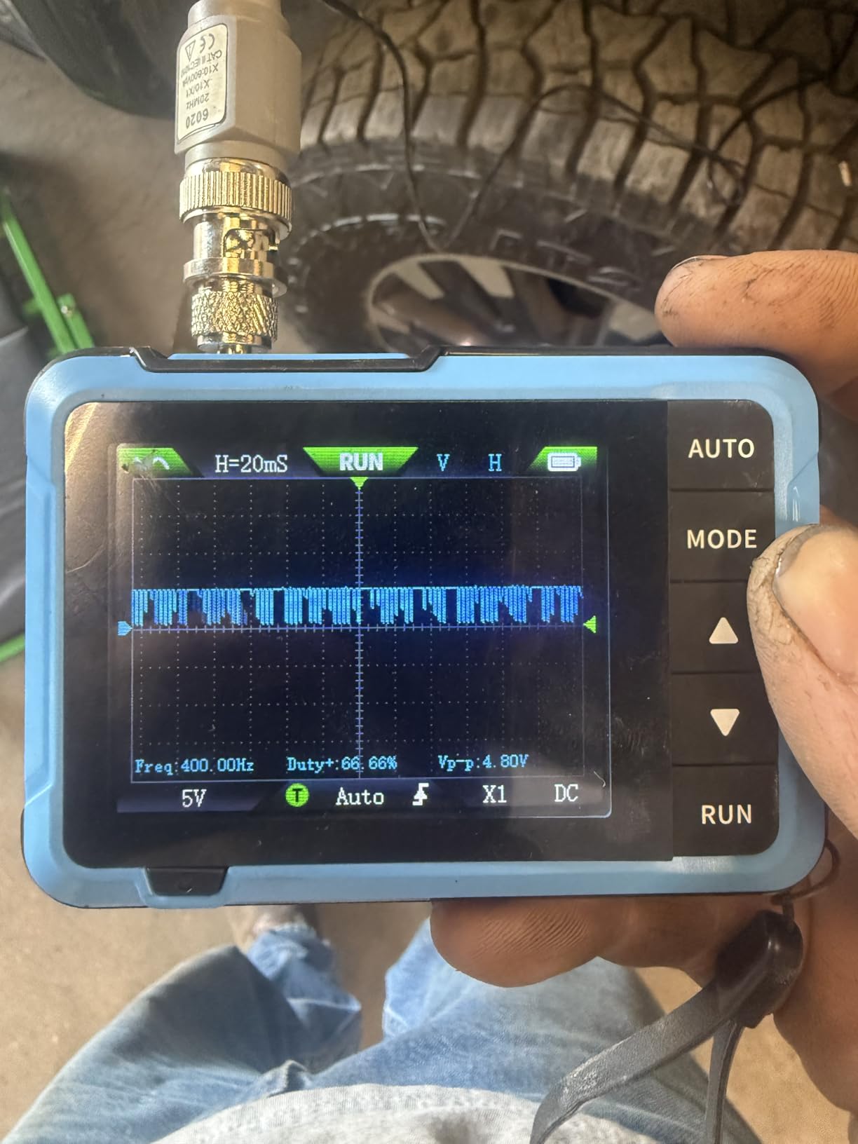 FNIRSI DSO-510 Handheld Oscilloscope/DDS Signal Generator 2 in 1, Digital Portable Automotive Oscilloscope 2.8 inch TFT, 10MHz Bandwidth, 48MS/s Sampling Rate, Trigger Function Auto/Nomal/Single customer photo 1