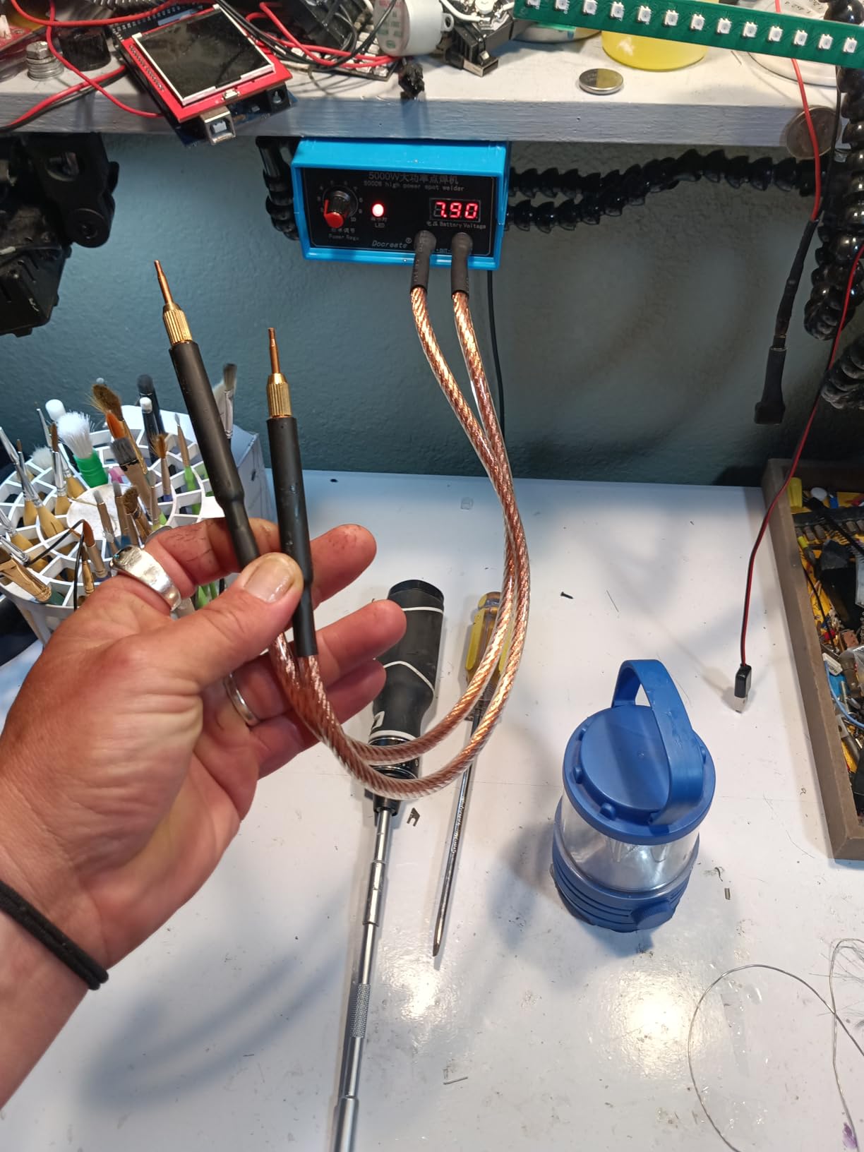 5000W Battery Spot Welder, Portable Adjustable Spot Welding Machine for 18650 Lithium Batteries, Welding Nickel Sheets 0.1-0.25mm customer photo 1