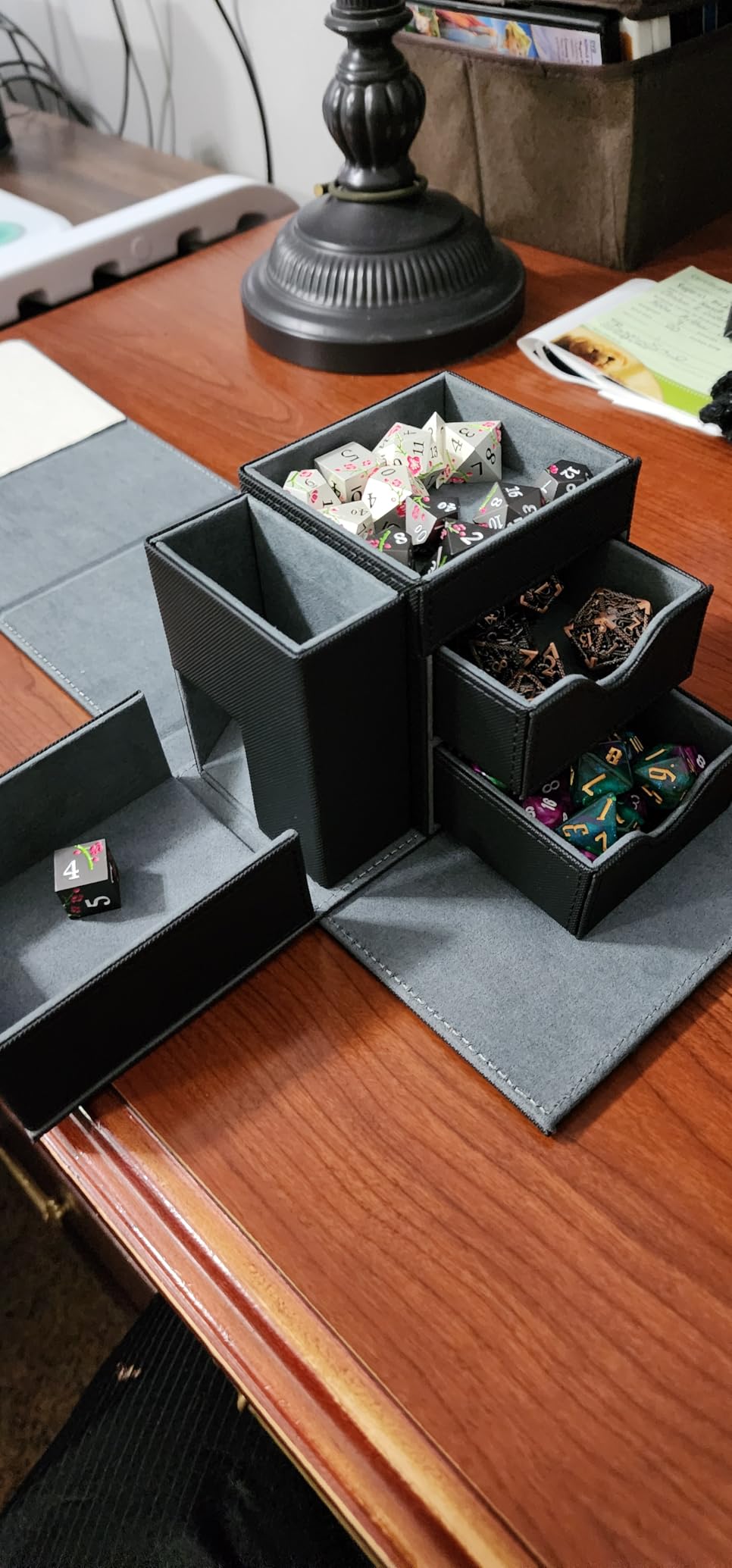 Leather Dice Tray & Tower Storage Box, 3 in 1 Dice Holder Case customer photo 1