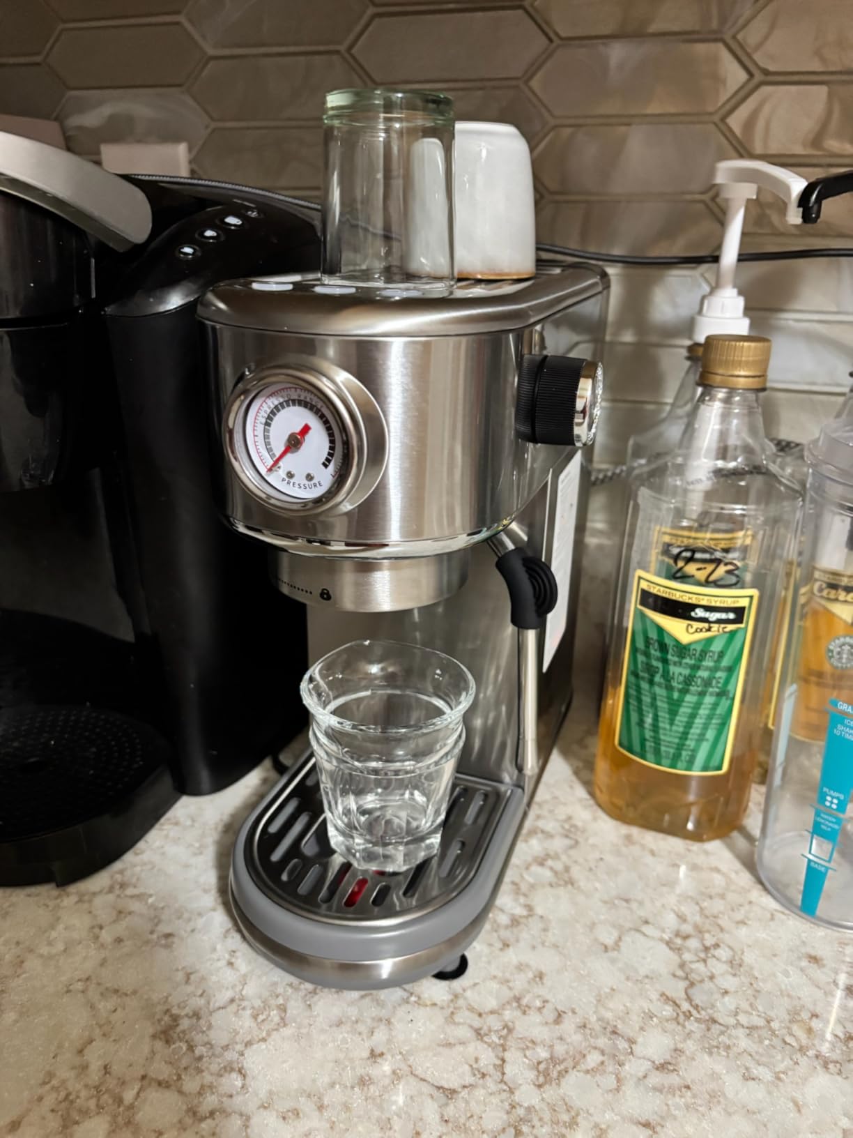 atatix Espresso Machine with Milk Frother, 20 Bar Pressure Espresso Maker, with 44OZ Removable Tank, Compact Stainless Steel Coffee Machine for Home, Office, Latte, Cappuccino, Macchiato, Silver customer photo 1