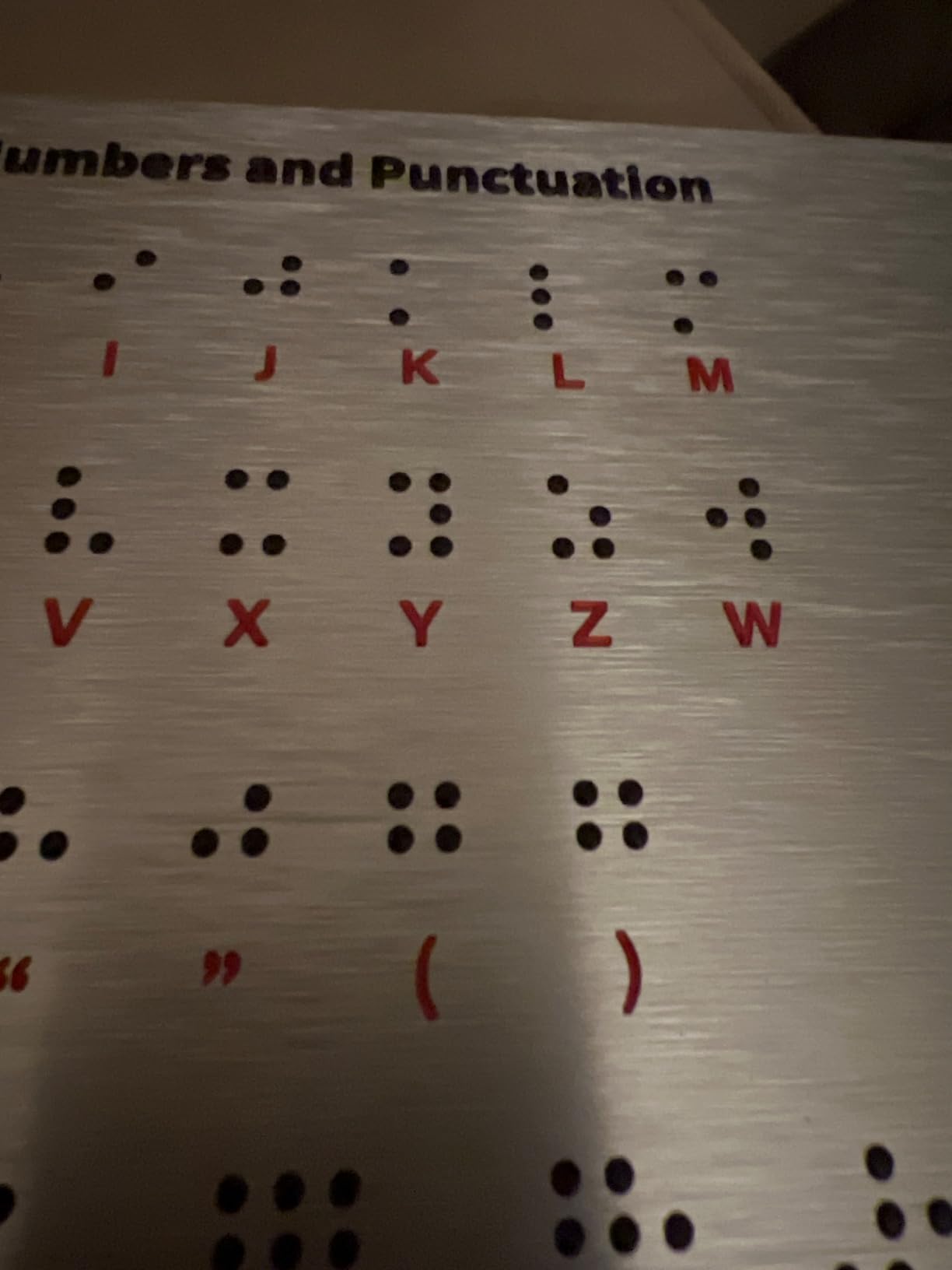 Braille Alphabet & Punctuations Board with Sturdy Raised Dots, Braille Learning Tool for Braille Beginners with Protected Corner(Patent Pending) customer photo 1