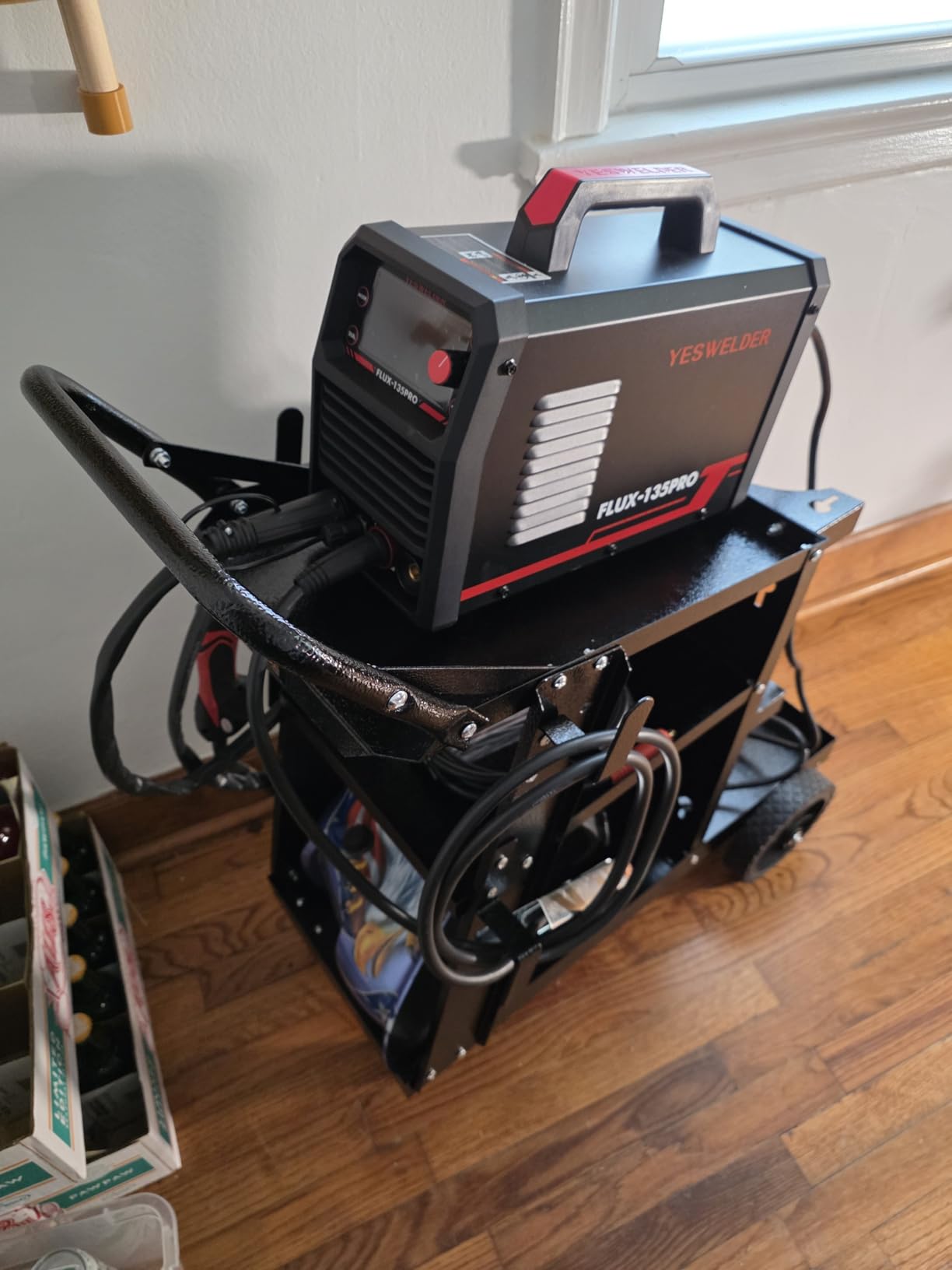 VEVOR Welding Cart, 2 Drawers Welder Cart Heavy Duty with Anti-Theft Lockable Cabinet, 350LBS Static Weight Capacity, 360° Swivel Wheels, Tank Storage Safety Chains for MIG TIG Welder, Plasma Cutter customer photo 1