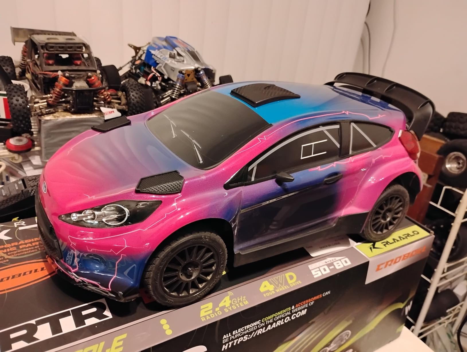 CROBOLL RLAARLO 1/10 Brushless Carbon Fiber RC Drift Cars for Adults with Gyro, Max 50 mph Fast RC Rally Car, 4x4 customer photo 2