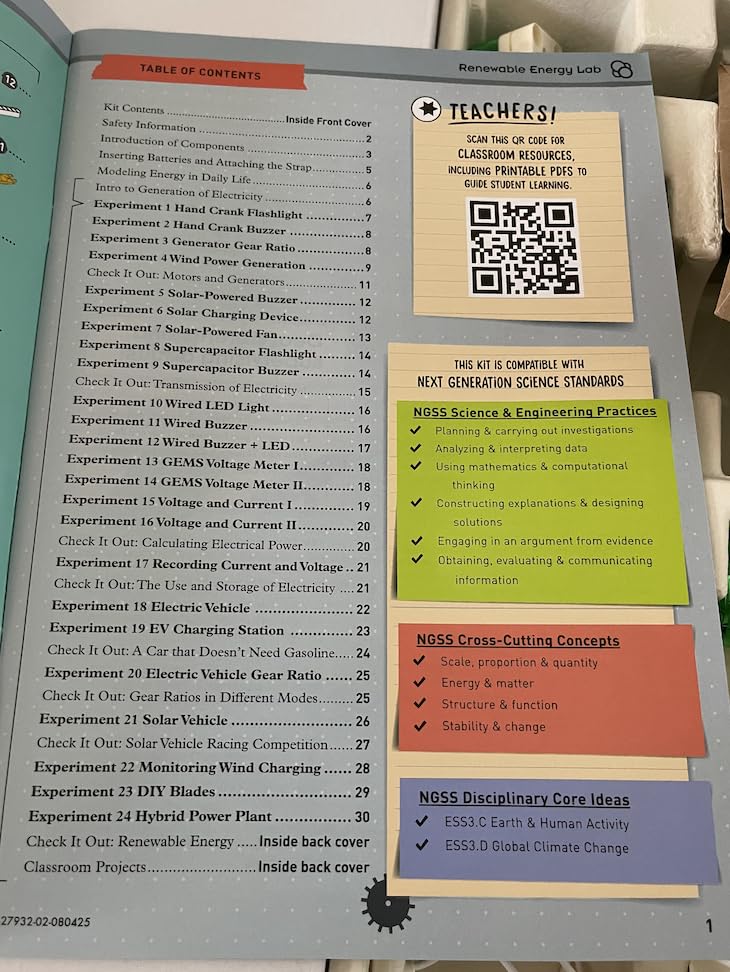 Thames & Kosmos Renewable Energy Lab STEM Experiment Kit, Hands-on Projects & Curriculum for Home & School Use, NGSS-Aligned, Build Models to Explore Clean Energy Generation & Consumption, Ages 8-18+ customer photo 1