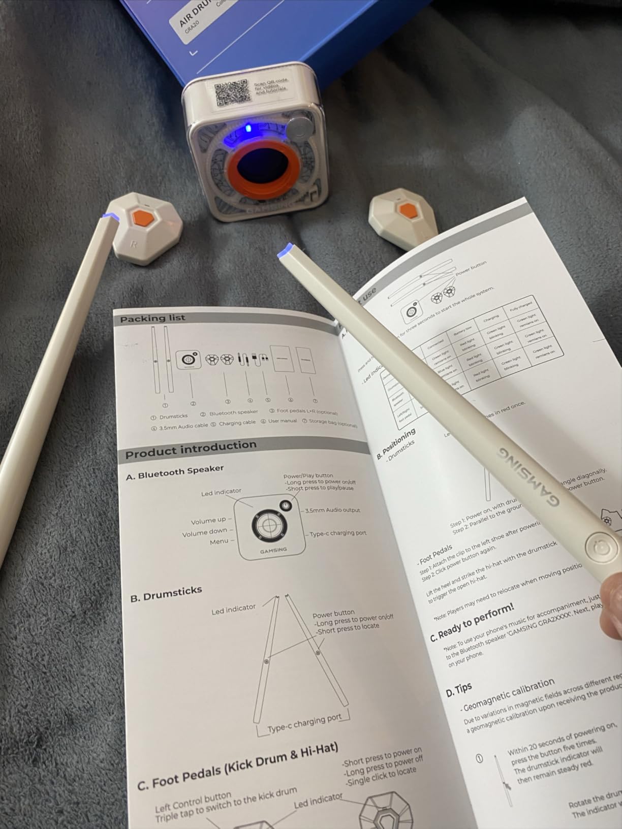 Electronic Drum Set Portable - Quiet Electric Drum Practice Set Air Drumsticks With 3.5mm Input, Pocketdrum Drumming App Lessons Games, Lanyard - with Step-by-Step Video Tutorials customer photo 2