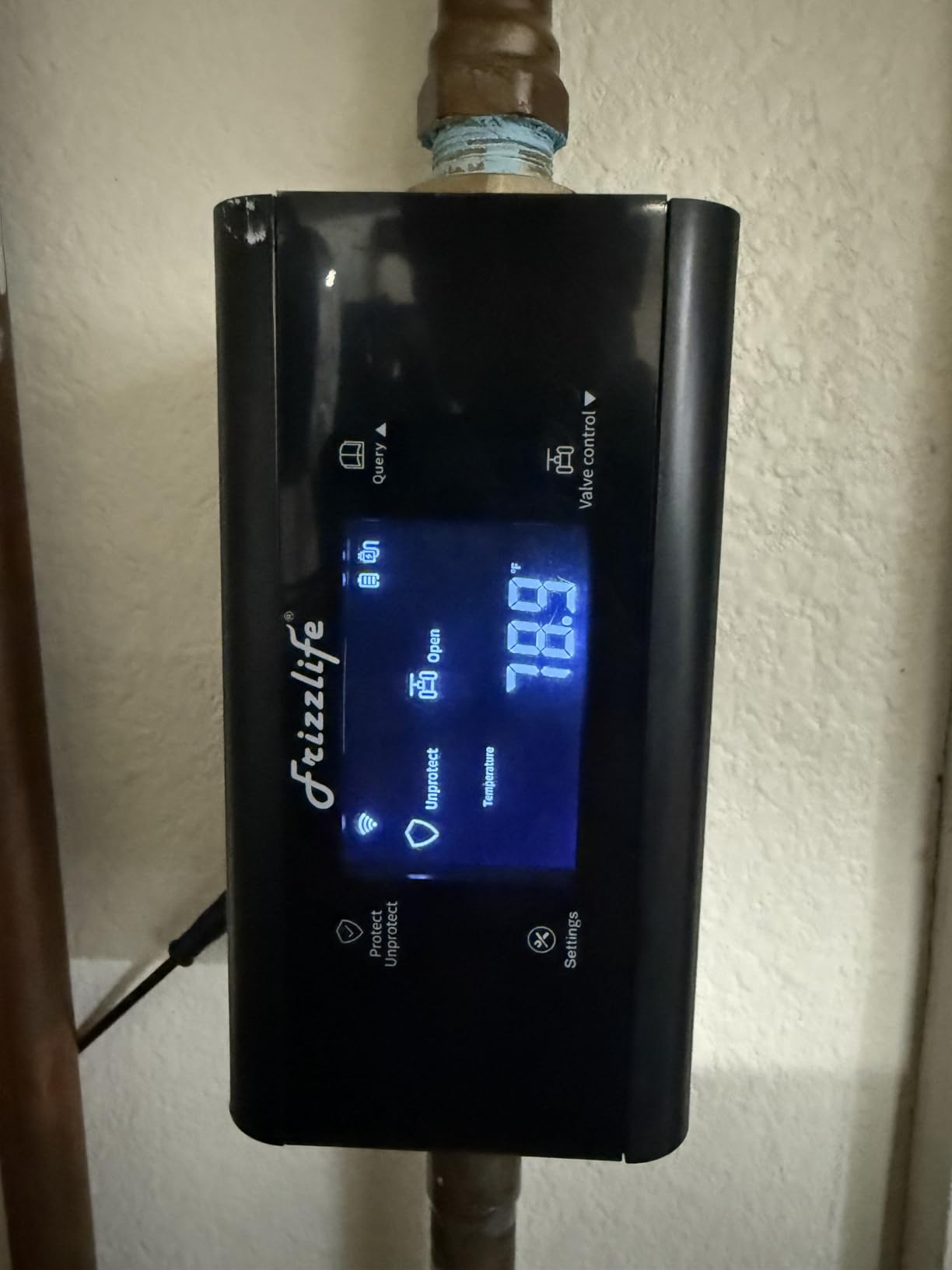 Frizzlife LP365 Smart Water Monitor and Automatic Shutoff - 0.01GPM Ultrasonic Micro Leak Detection, APP Wi-Fi Remote Control, Real-Time Flow/Temp Monitoring, 3/4