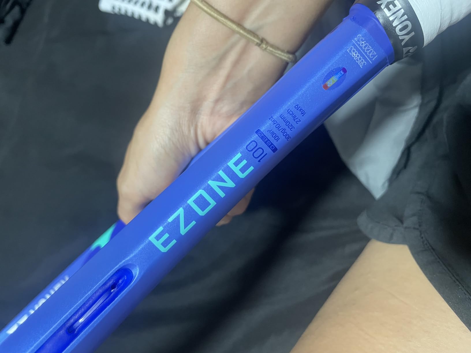 Unisex EZONE 100 Blast Blue Racquet | Powerful 16x19 Strings Arm-Friendly Graphite Racket for Advanced Tennis Players customer photo 2
