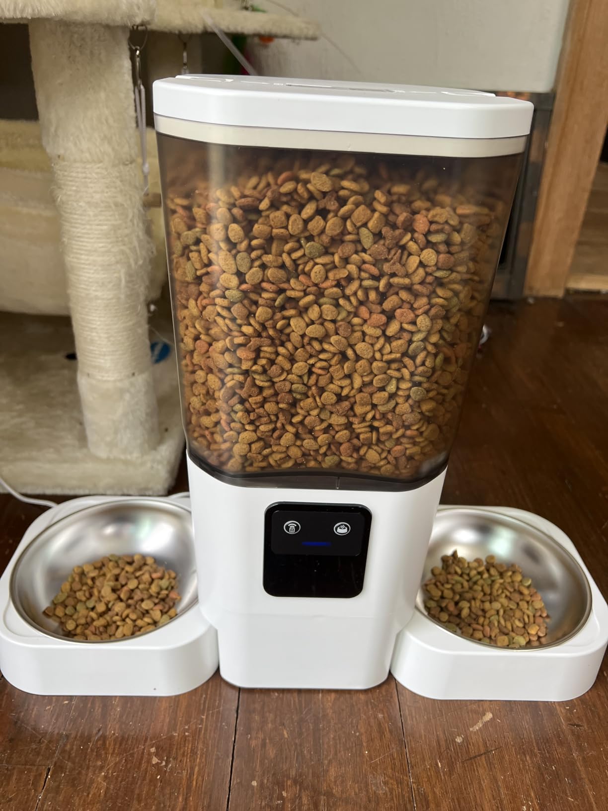Automatic Cat Feeder 2 Cats with Slow Feed: Dual Automatic Dog Feeder with 5G WiFi, Cat Food Dispenser with APP Control for Multiple Pets, Detachable for Easy Clean, Double Pet Bowl - 29 Cup customer photo 1