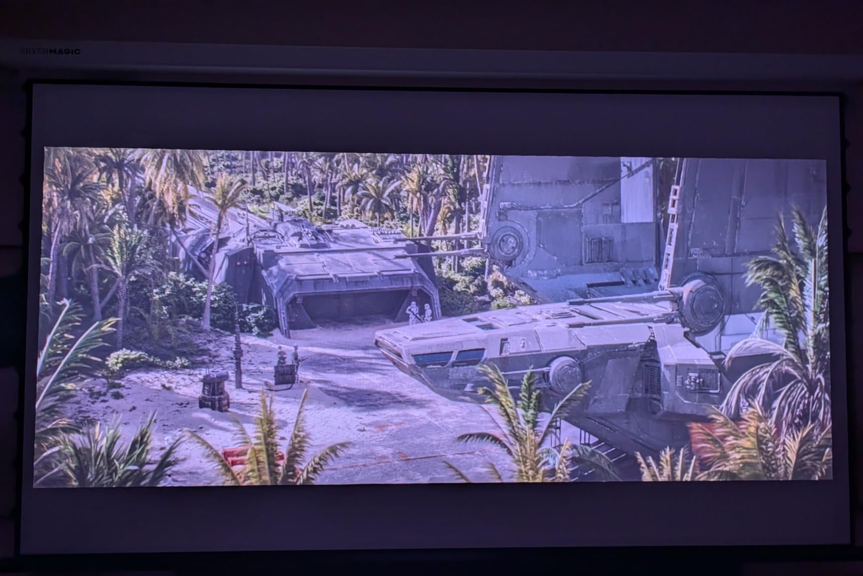 ALR Tensioned Motorized Projector Screen by SilverMagic - Tab Tensioned and Modern Design Gray Screen with White Aluminum case for Home Theater/Living Room/Patio/Office/Classroom - 100 inch 16:9 customer photo 2