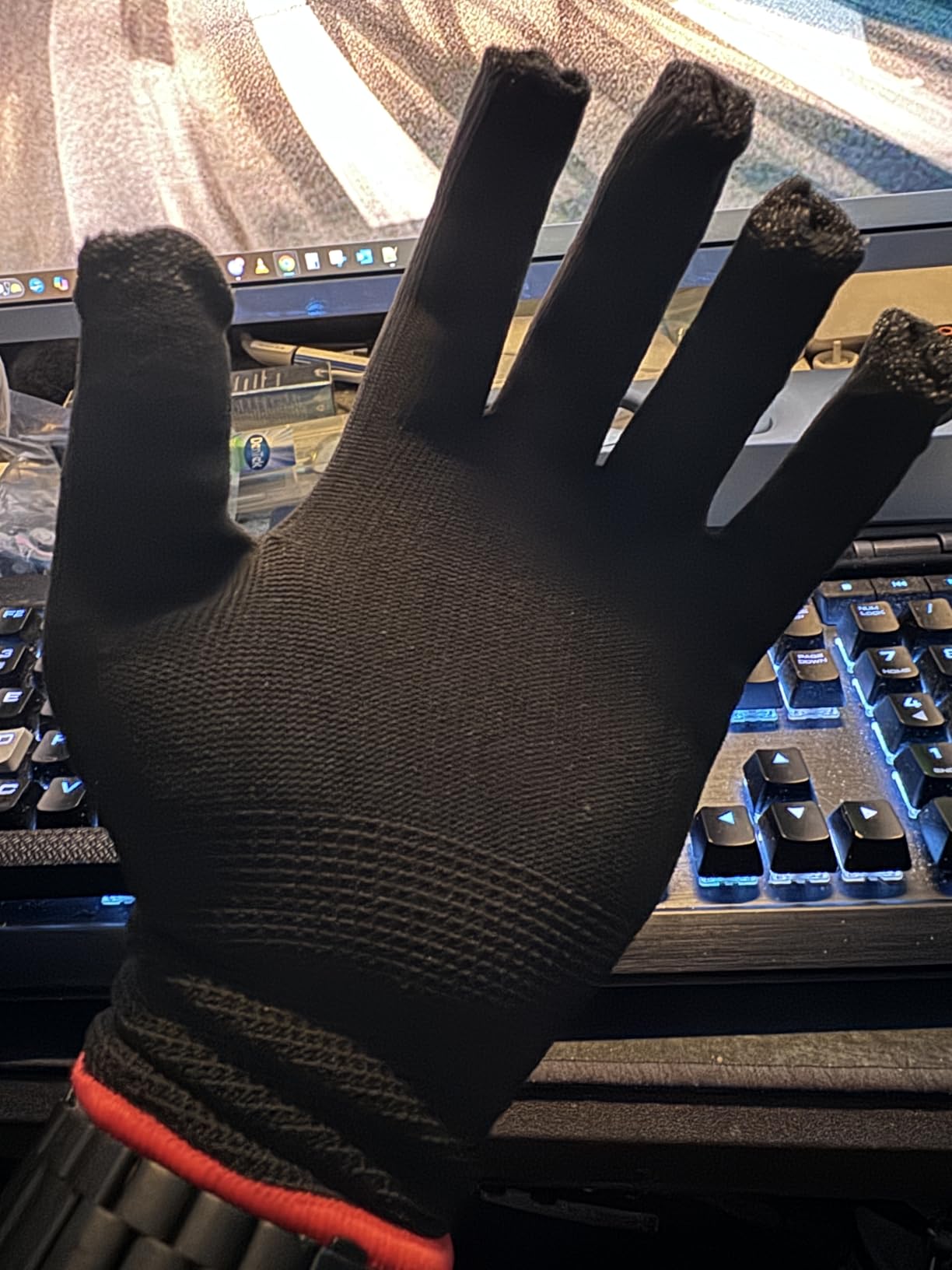 ENPOINT Touch Screen Gloves - 5 Pairs Highly Sensitive Seamless Gaming Gloves for Sweaty Hands, Breathable Anti-Slip Guantes Gamer, PUBG Mobile Call of Duty Mobile Gaming Accessories customer photo 1
