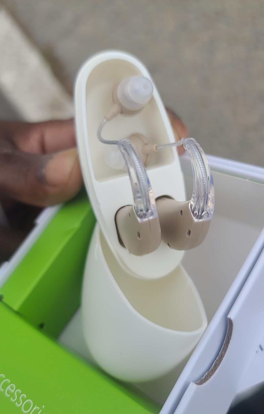 Updated Hearing Aids for Seniors,Rechargeable Hearing Amplifier with Noise Cancelling,Adjustable Volume Control,One Pair Hearing Assist Devices with Charging Box(Black) customer photo 1