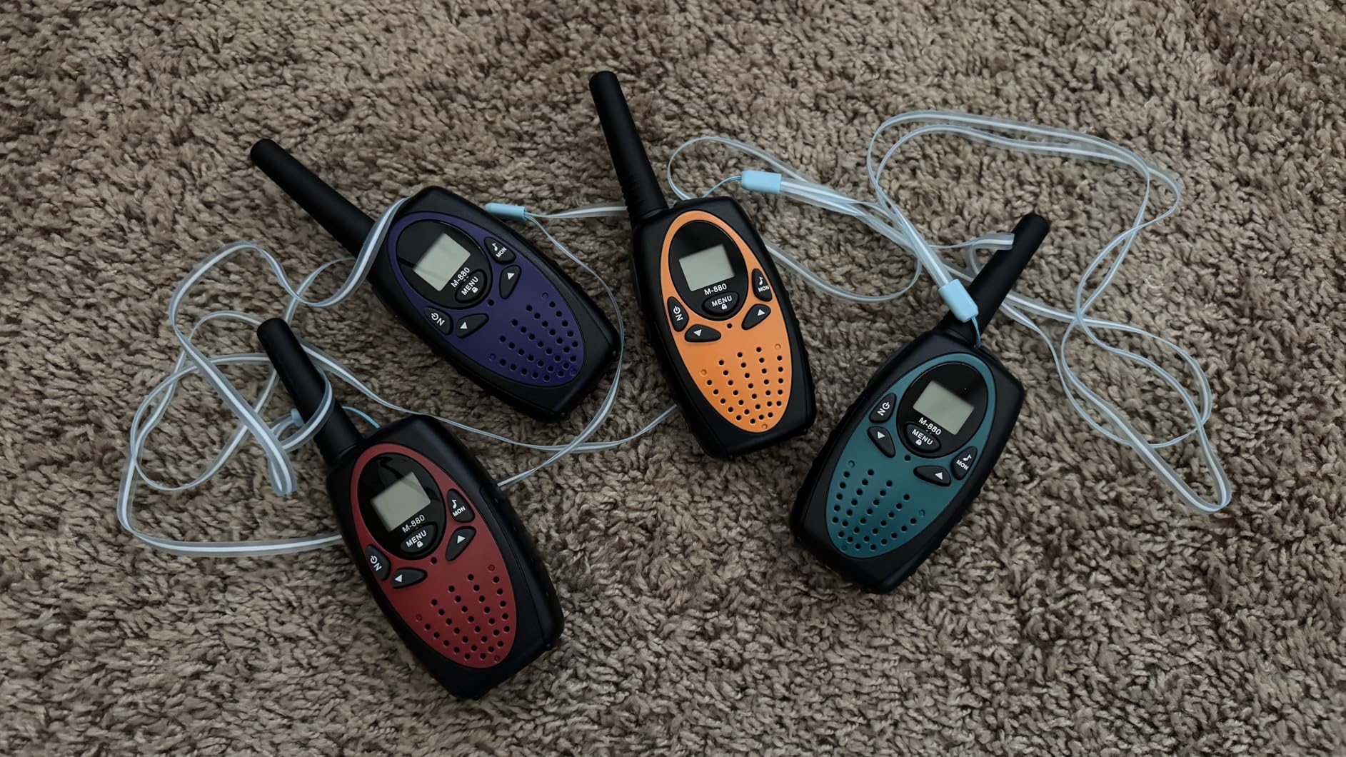 Walkie Talkies Long Range, M880 Two Way Radio for Adults with LCD Screen/Resistance Wakie-Talkies with Noise Cancelling for Men Women Outdoor Cruise Ship (Blue YellowGreen Red Orange) customer photo 2