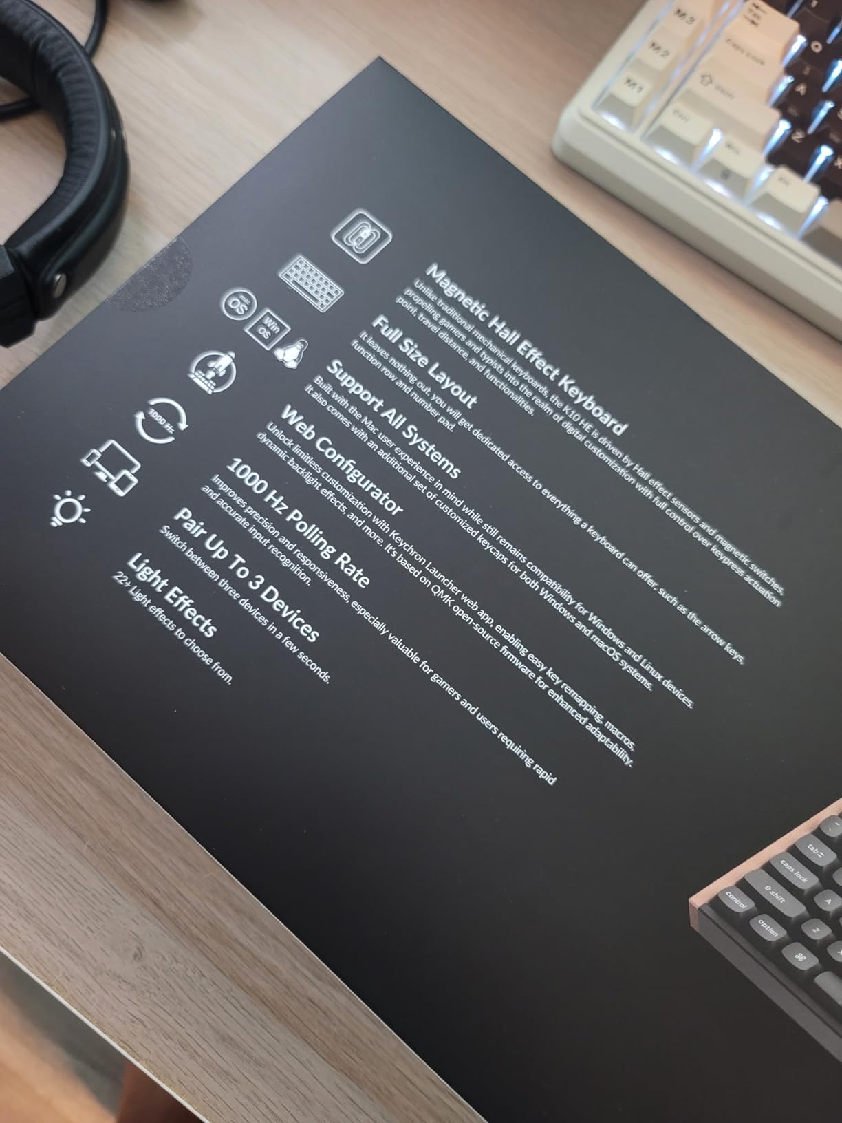 Keychron K10 HE Hall Effect Keyboard Wireless, Magnetic Switch Hot Swappable, Rapid Trigger, Aluminum + Wood Frame, Full Size customer photo 2