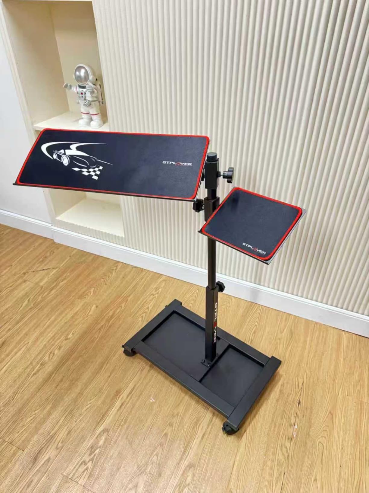 GTPLAYER Adjustable Racing Standing Keyboard and Mouse Tray Rolling with Wheels for Gaming Wheel Stand Simulator Cockpit (Black) customer photo 1