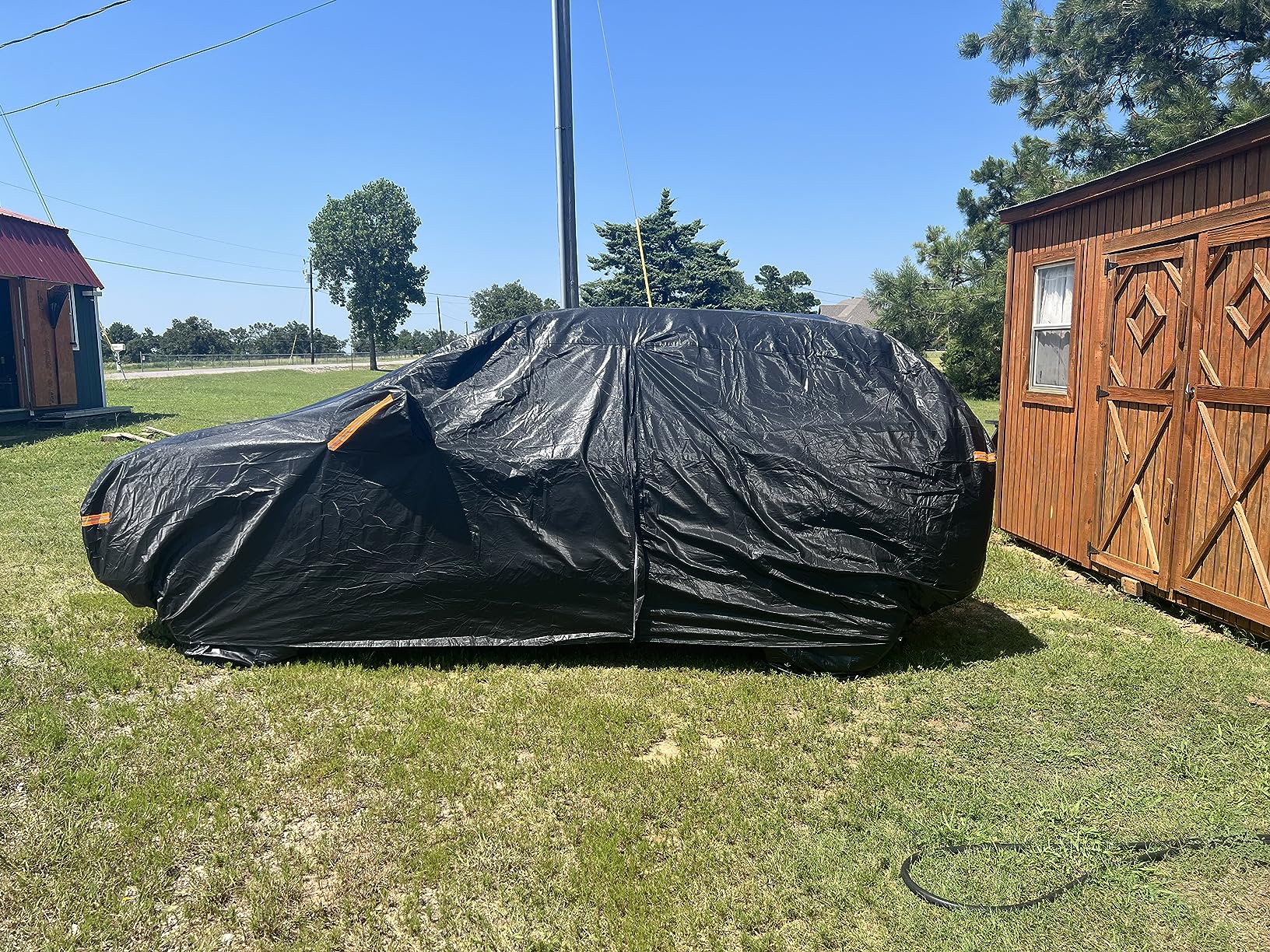 Kayme Hail Protector Car Cover, Anti Hail Multilayer Thickened Full Car Cover,Outdoor Waterproof All Weather Custom Fit Sedan Ford Mustang, Toyota Camry, Honda Accord, Chevrolet Corvette etc customer photo 2