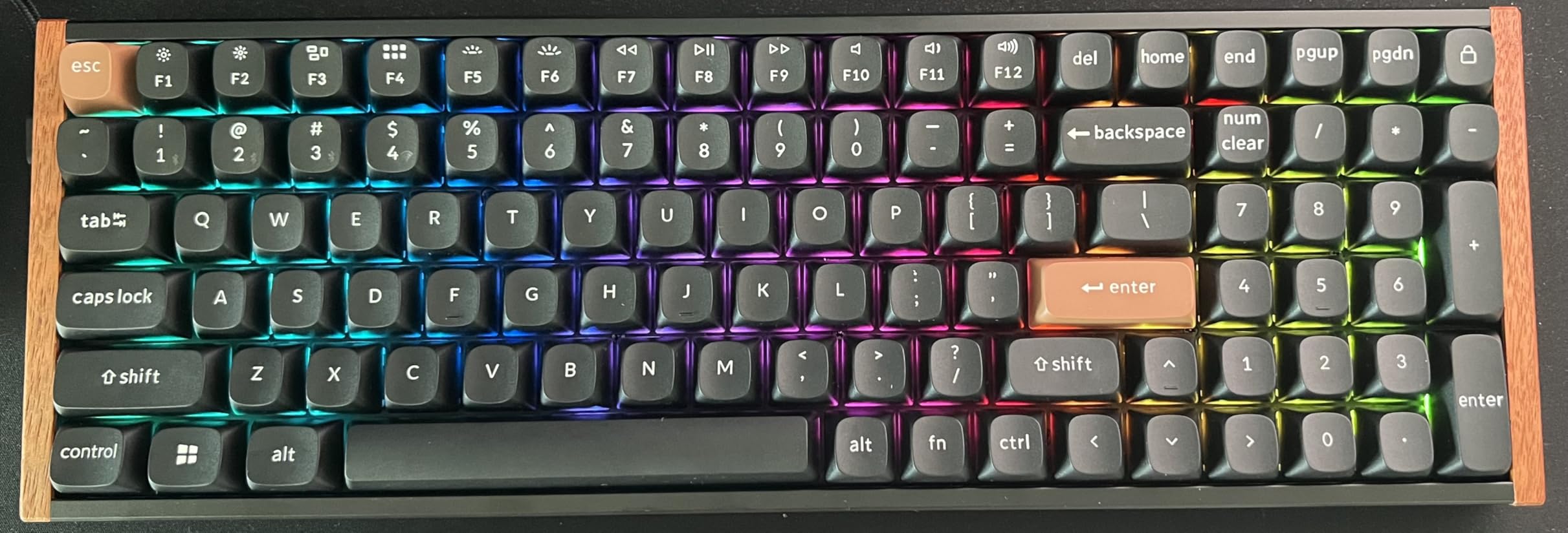 Keychron K4 HE - 96% Compact Hall Effect Wireless Mechanical Keyboard with Number Pad, Magnetic Switch, Rapid Trigger, Custom RGB, QMK/VIA, 2.4GHz/BT5.2/Wired, for Mac/Windows/Linux, Wood Frame, Black customer photo 1