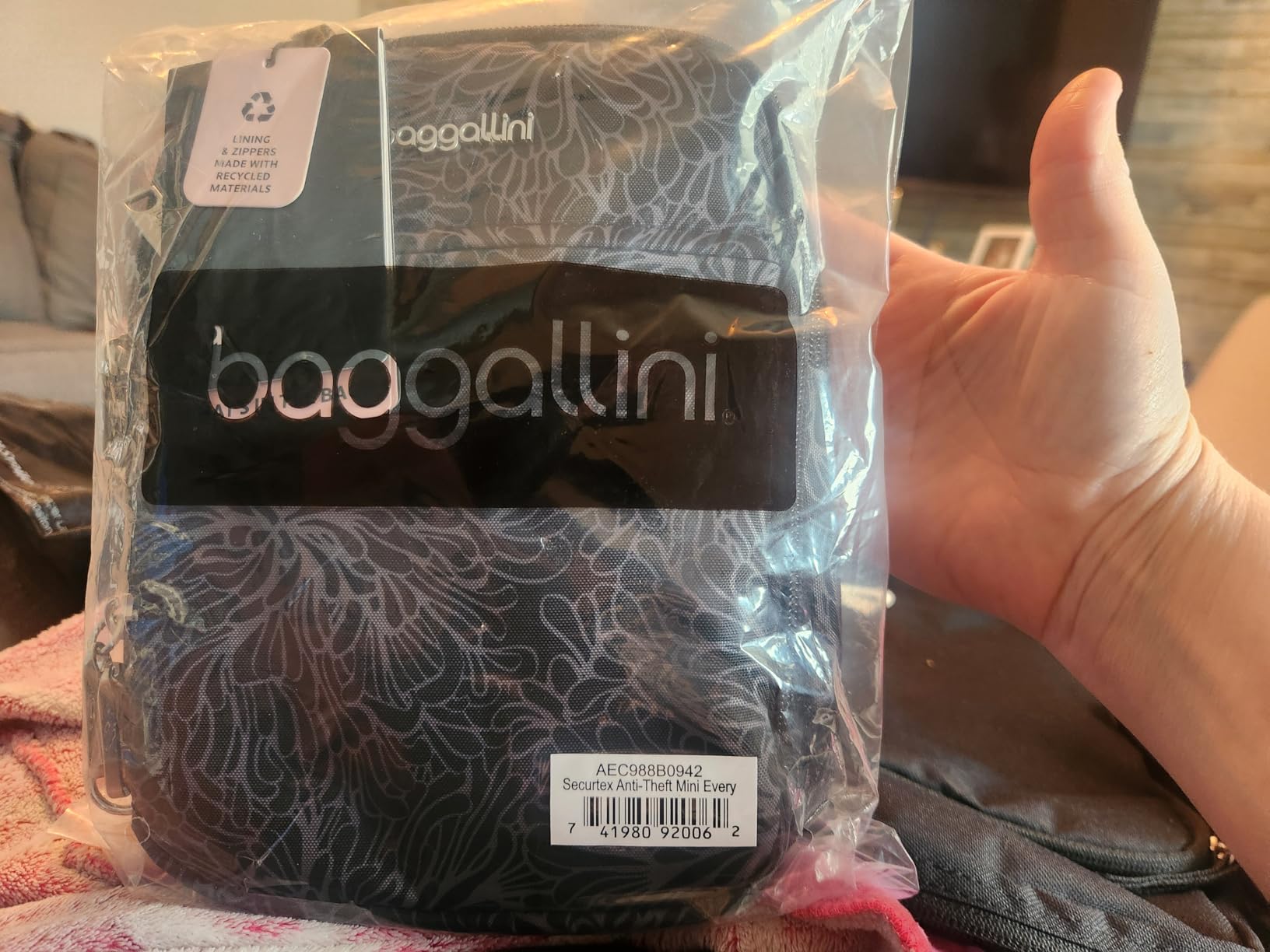 Baggallini Securtex Anti-theft Mini Everything Crossbody Bag, 6.3