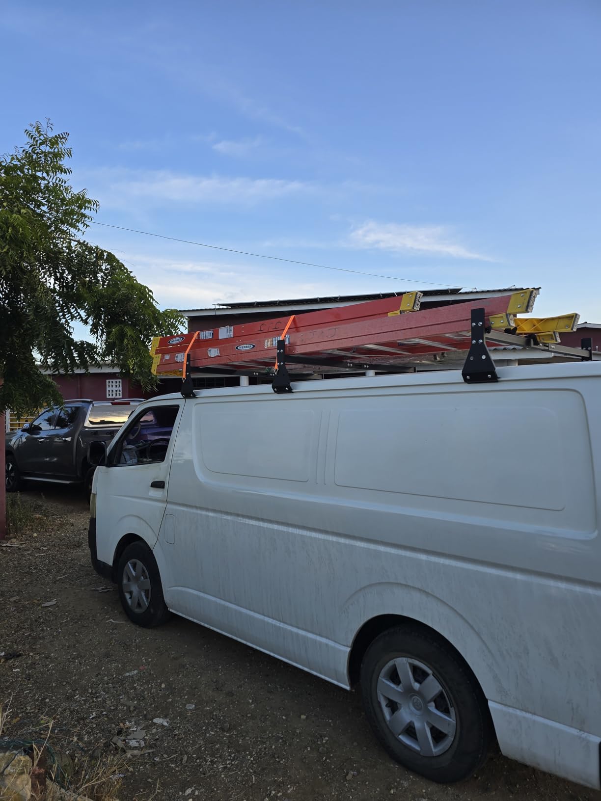 Van Ladder Roof Racks, Universal Cargo roof Rack,Trailer Ladder Rack Shelf,Ladder Shelves for Truck,Adjustable Length 56