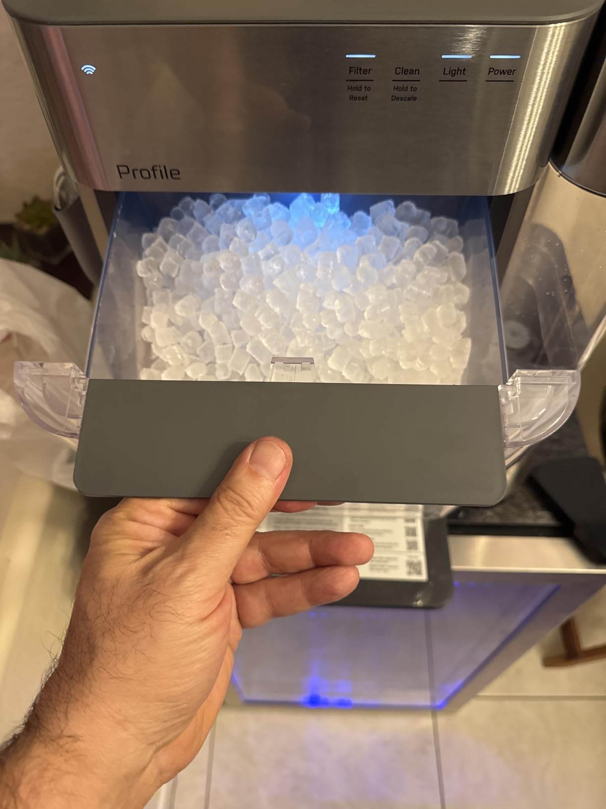 GE Profile Opal 2.0 Ultra Nugget Ice Maker with .75 Gallon Side Tank and Scale Inhibiting Filter, Scoop Included, 38 lbs in 24 Hours, Pellet Ice Machine with WiFi & Smart Connected, Stainless Steel customer photo 1