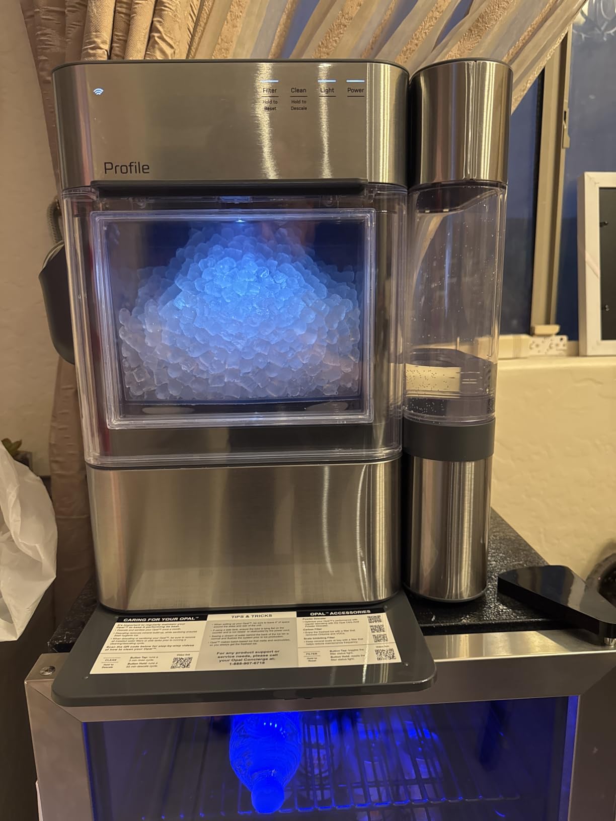 GE Profile Opal 2.0 Ultra Nugget Ice Maker with .75 Gallon Side Tank and Scale Inhibiting Filter, Scoop Included, 38 lbs in 24 Hours, Pellet Ice Machine with WiFi & Smart Connected, Stainless Steel customer photo 2