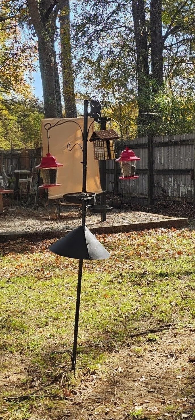 Bird Feeder Pole - 92 Inch Heavy Duty Birdhouse Stand with Squirrel Proof Baffle for Outdoor, Adjustable Bird Feeding Station with Multi Shepherds Hooks Mental Trays for Garden Attracting Wild Birds customer photo 1
