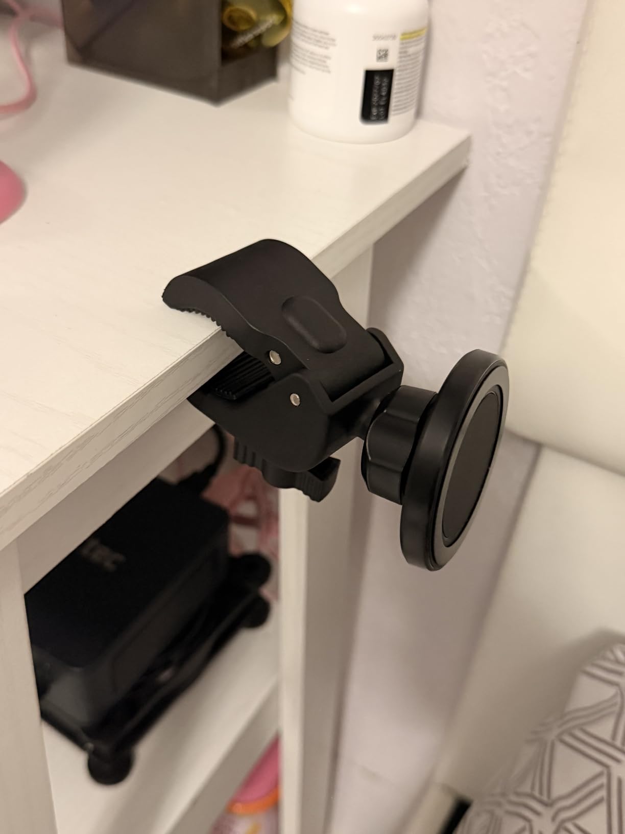 Magnetic Phone Holder Clamp Mount - 20 x N52 Strong Magnet Mount for Gym, Spin Bike (Fits Peloton), Treadmill, Stroller, Golf Cart, Shopping Cart - Compatible with Mag-Safe iPhone 12-17 Series customer photo 1