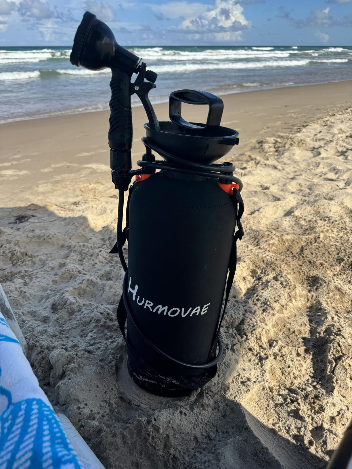 Portable Shower 2.1 Gallon (8L), 10 Spray Modes Pressurized Camping & Beach Shower with Nylon Insulated Sleeve, Surf Shower for Sand Rinse, Portable Water Rinser for Travel & Hiking customer photo 1