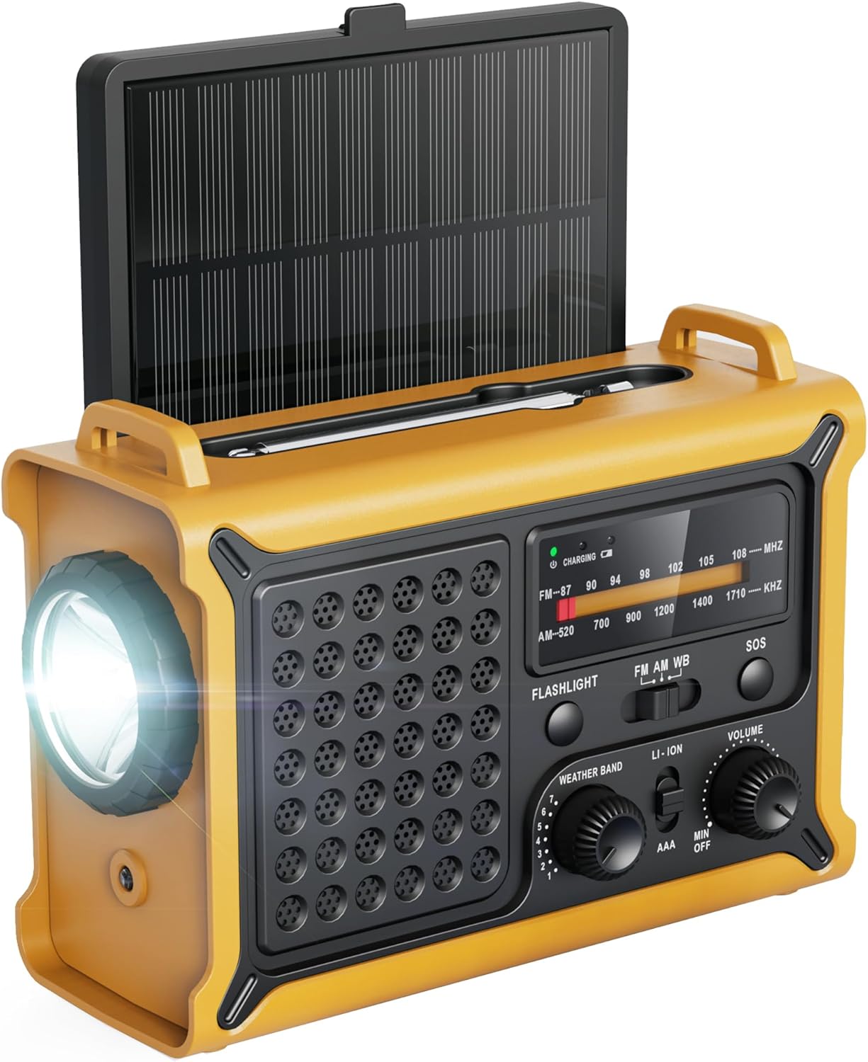 Raynic NOAA Weather Radio 12000mAh, Emergency Weather Radio with 2X Faster Solar & Hand Crank Charging, 5W Flashlight, Reading Lamp, Cell Phone Charger, SOS for Hurricane, Storm, Camping customer photo 1