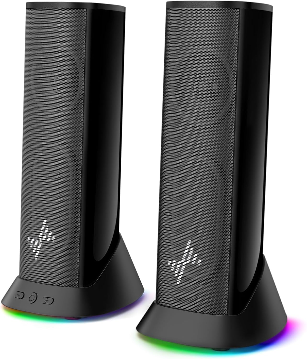 Nylavee Computer Speakers for Desktop PC, Immersive Sound with RGB Lights, USB/USB-C Powered & 3.5mm AUX-in Plug-and-Play Speakers for Monitor & Laptop customer photo 1