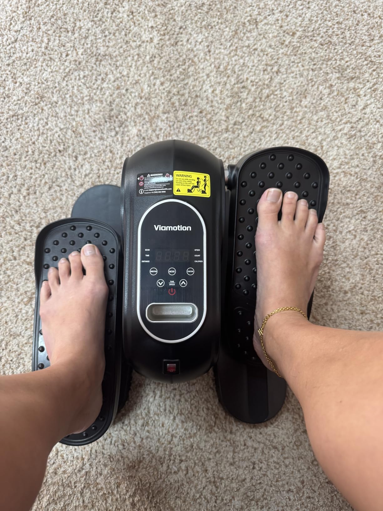 Under Desk Elliptical Machine, Leg Exerciser as Seen on TV While Sitting for Senior with Remote Control, Portable & Quiet Pedal Exerciser with 12 Adjustable Speed customer photo 2
