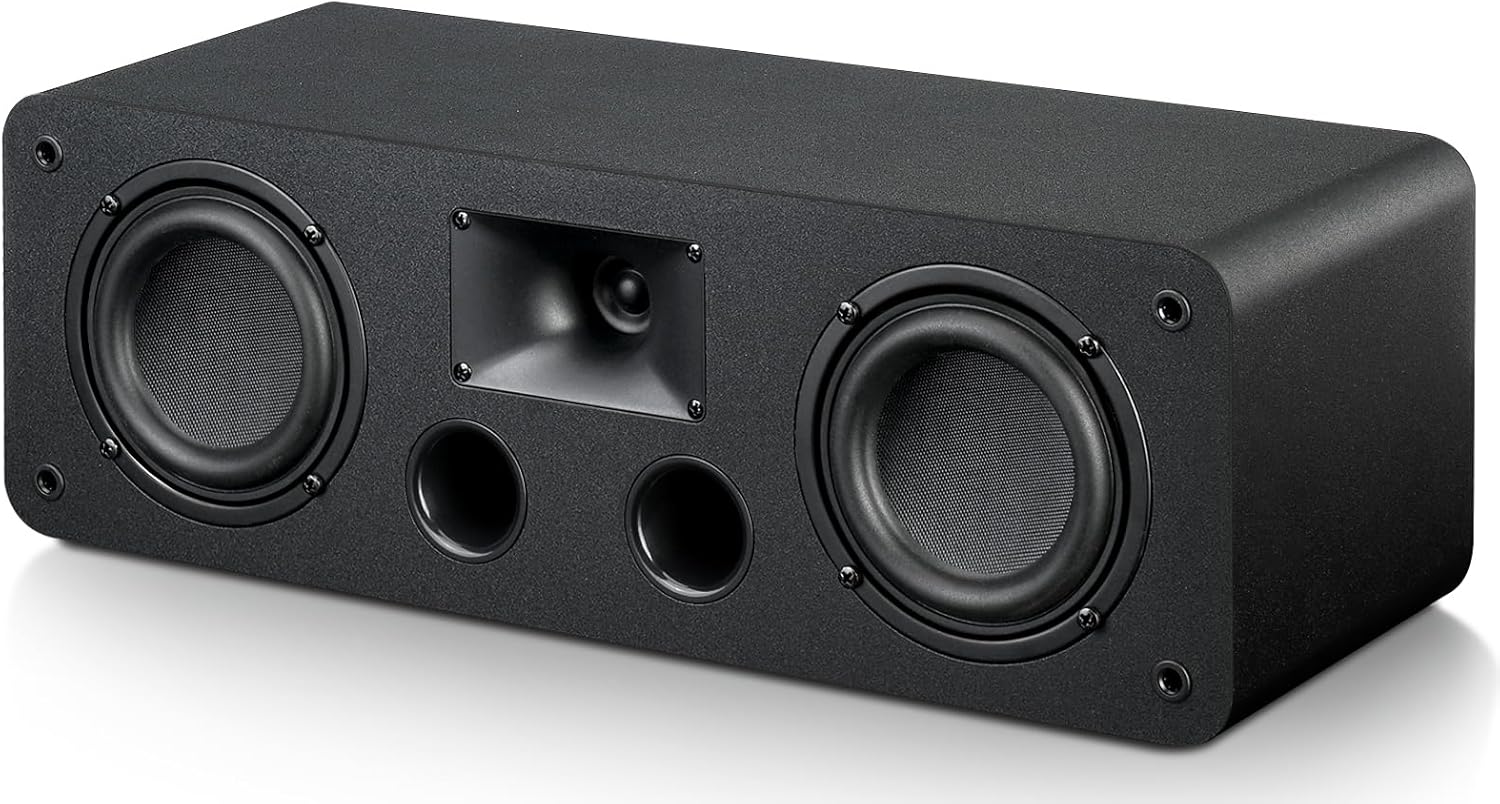 Saiyin Center Channel Speaker, Dual 4-Inch Woofers and Silk Tweeter, Crystal-Clear for Home Theater Dialogue, Passive, Wall Mountable, Single customer photo 1