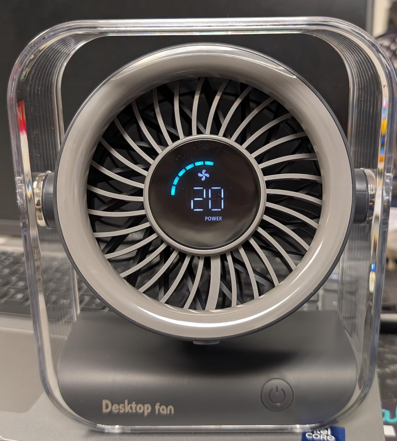 Rechargeable USB Desk Fan, Quiet Table Fan with Turbo Airflow, 100 Speeds, Digital Display, 90° Rotating, Small Battery Desktop Fans for Bedroom Home Office Travel, Black customer photo 1