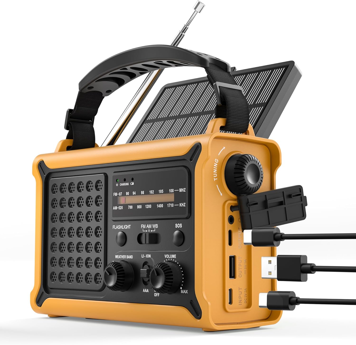 Hand Crank Emergency Radio Solar with 12000mAh Power Bank, NOAA/AM/FM/Weather Alert, 5W LED Flashlight & Reading Lamp for Hurricanes, Blizzards, Power Outage, Survival Gear customer photo 1
