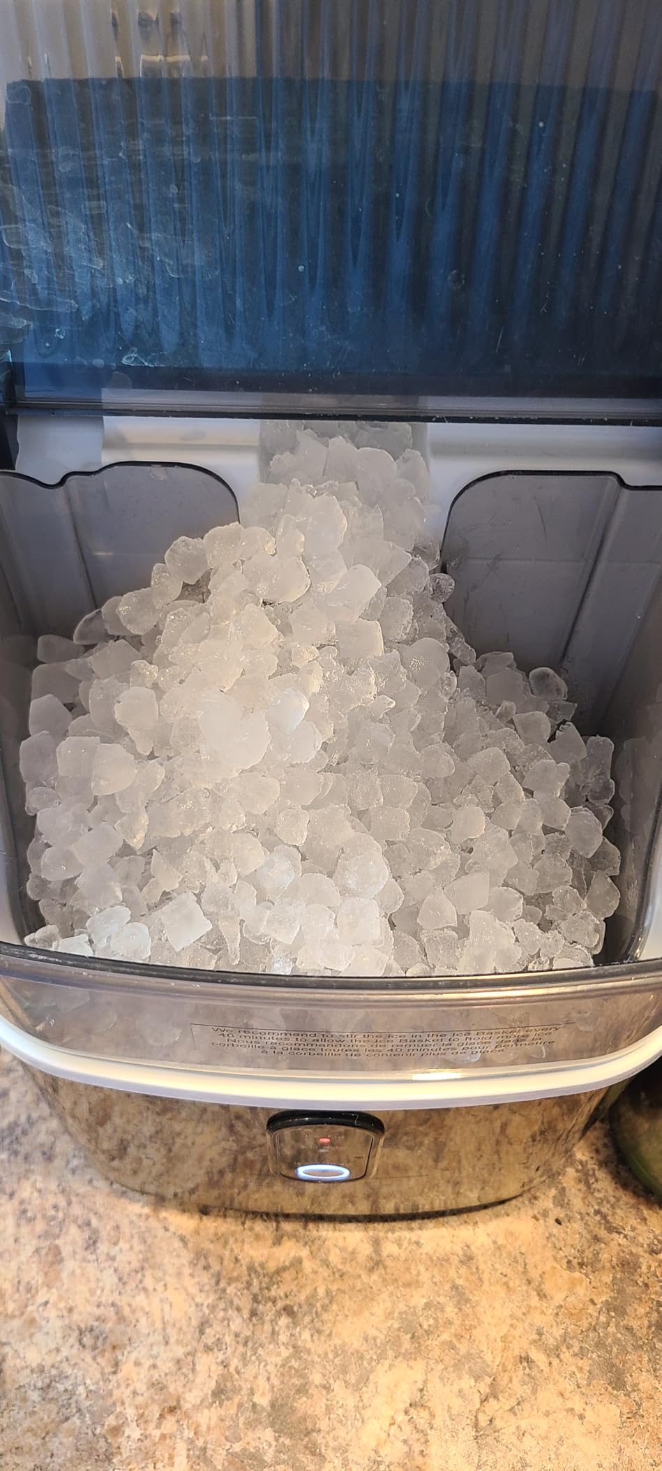 Kismile Nugget Ice Makers Countertop,Portable Ice Machine with Crushed Ice, 35lbs/Day,Self-Cleaning,One-Click Operation for Home Use(Silver) customer photo 1