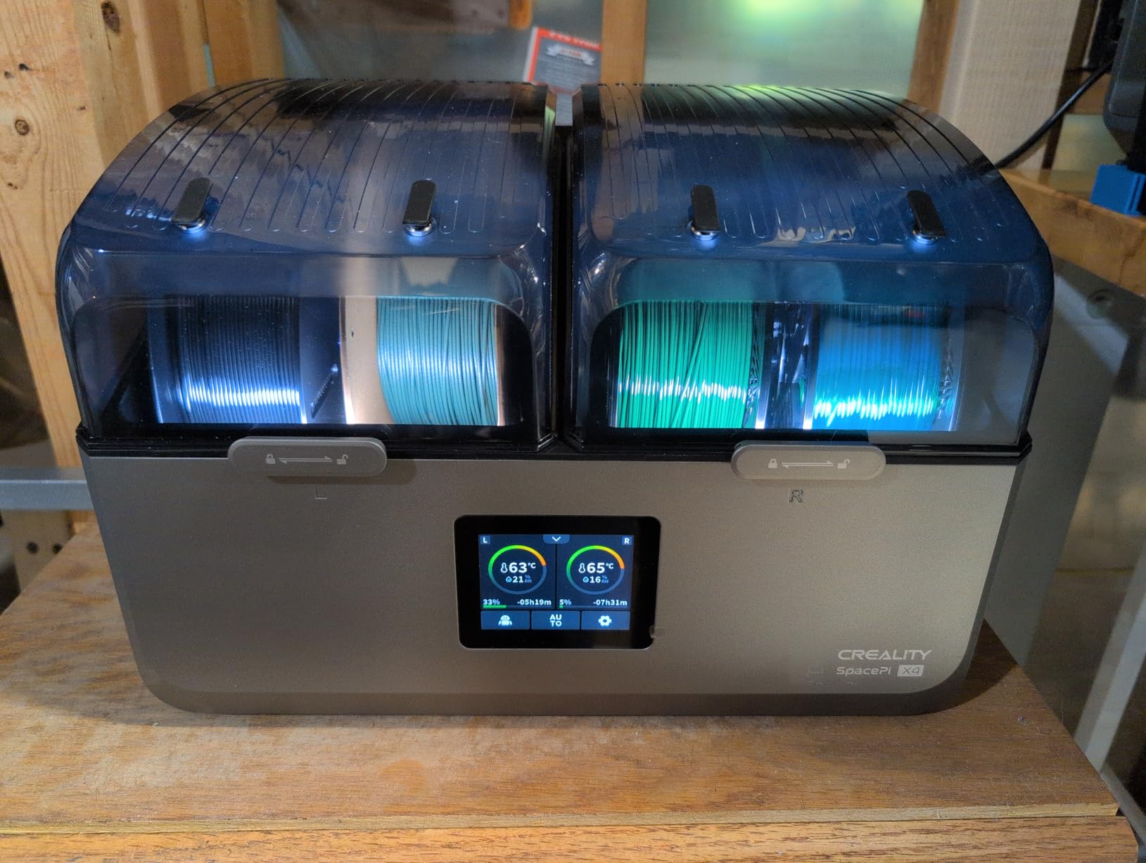 Creality Filament Dryer Box 4 Spools, Space Pi X4 Filament Storage Box, 200W PTC Heats Up to 85C, Dual Heating Chambers, Fast Drying & Moisture-Free Storage, for PLA, PETG, TPU, ABS customer photo 1