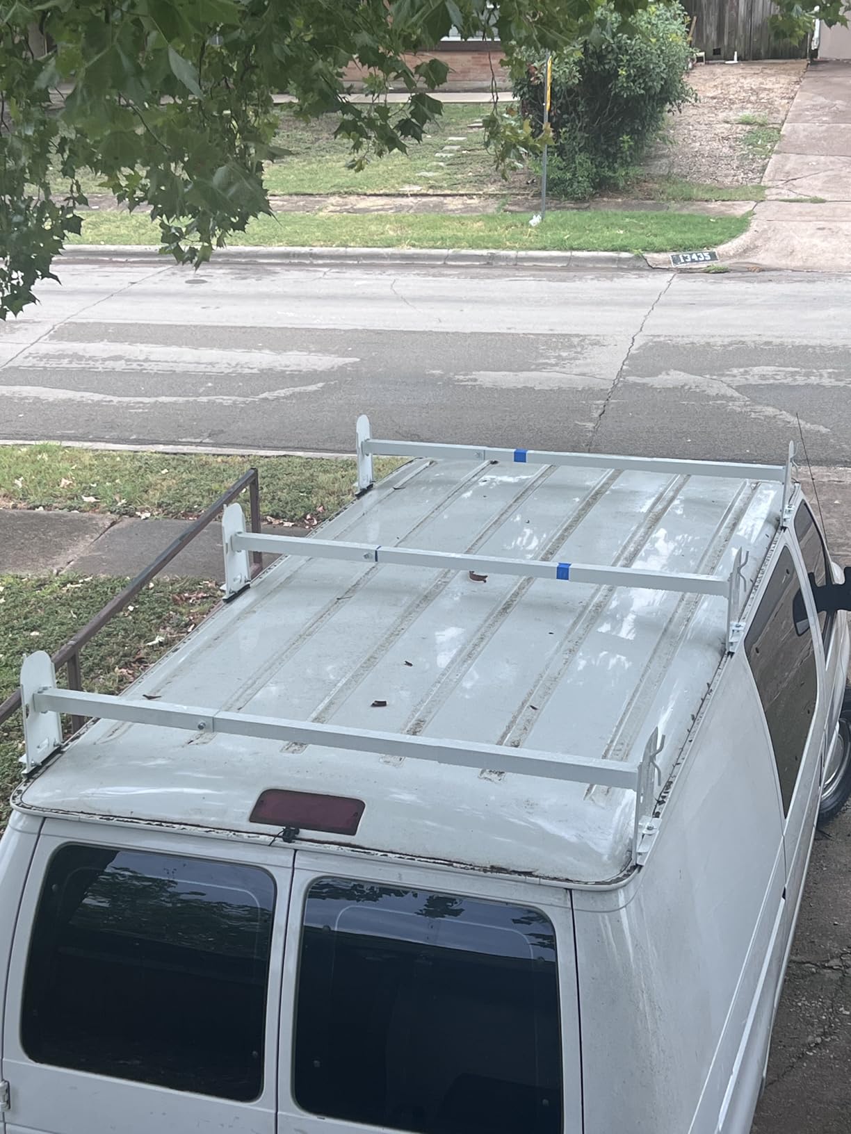 Universal Van Roof Rack 3 Bar Set, Adjustable Length 41.5''- 70'', Van Roof Ladder Rack Fit for Chevy Express 1500 2500 3500 Ford Econoline GMC Savana Cargo Vans with Rain Gutter customer photo 1