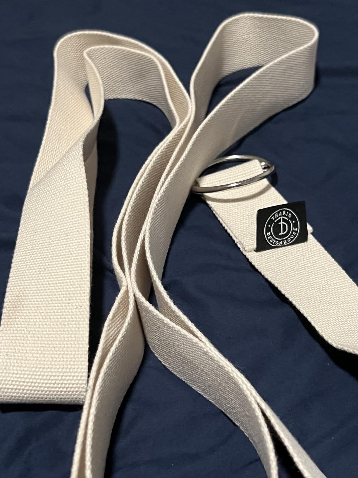 Tharie Organic Cotton Yoga Strap, GOTS Certified, Adjustable D-Ring, Soft & Durable Stretching Strap for Yoga, Pilates & Physical Therapy, 250 cm customer photo 1